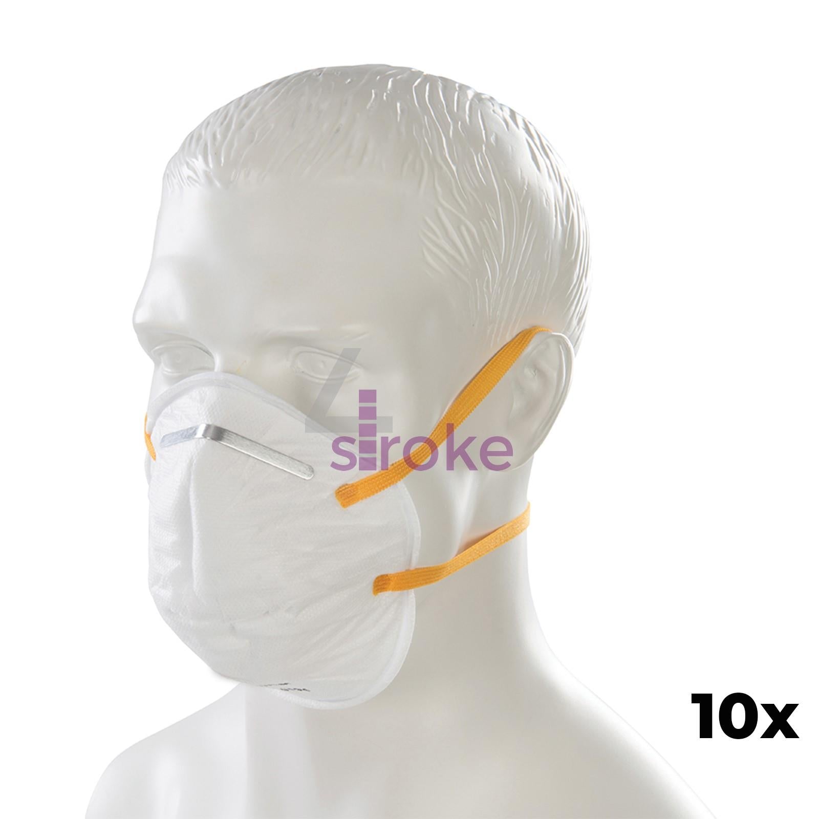 10 Face Mask Respirator FFP1 Sanding Paint Aerosol Dust Bodyshop Safety Moulded
