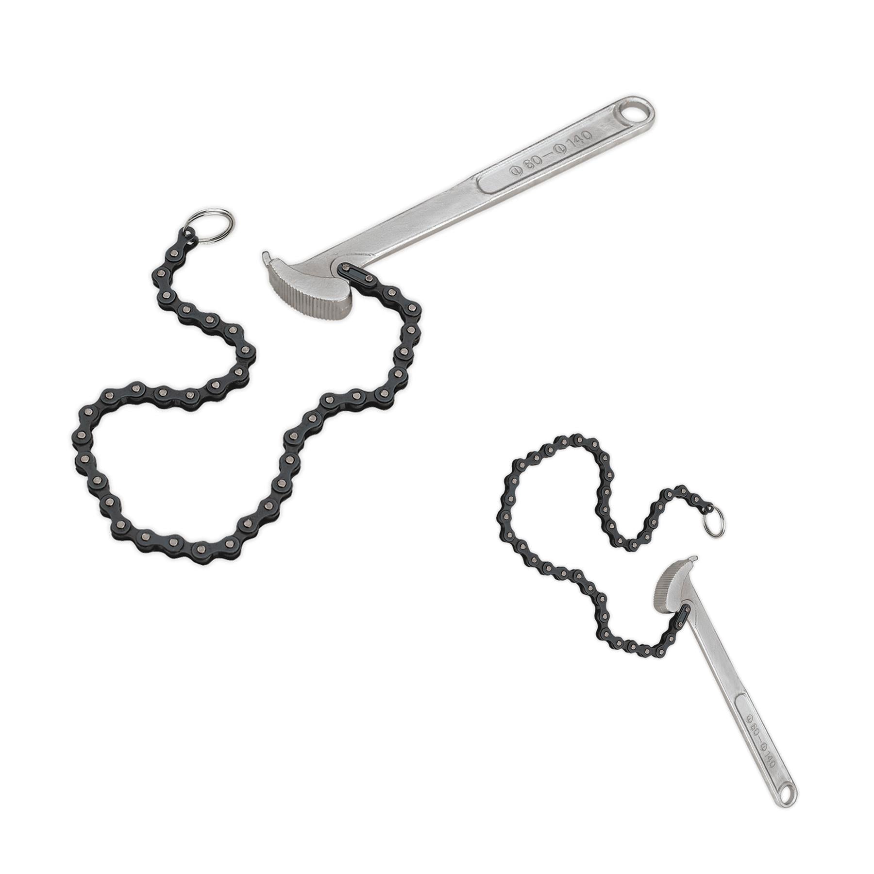 Sealey Oil Filter Chain Wrench Ø60-140mm Capacity