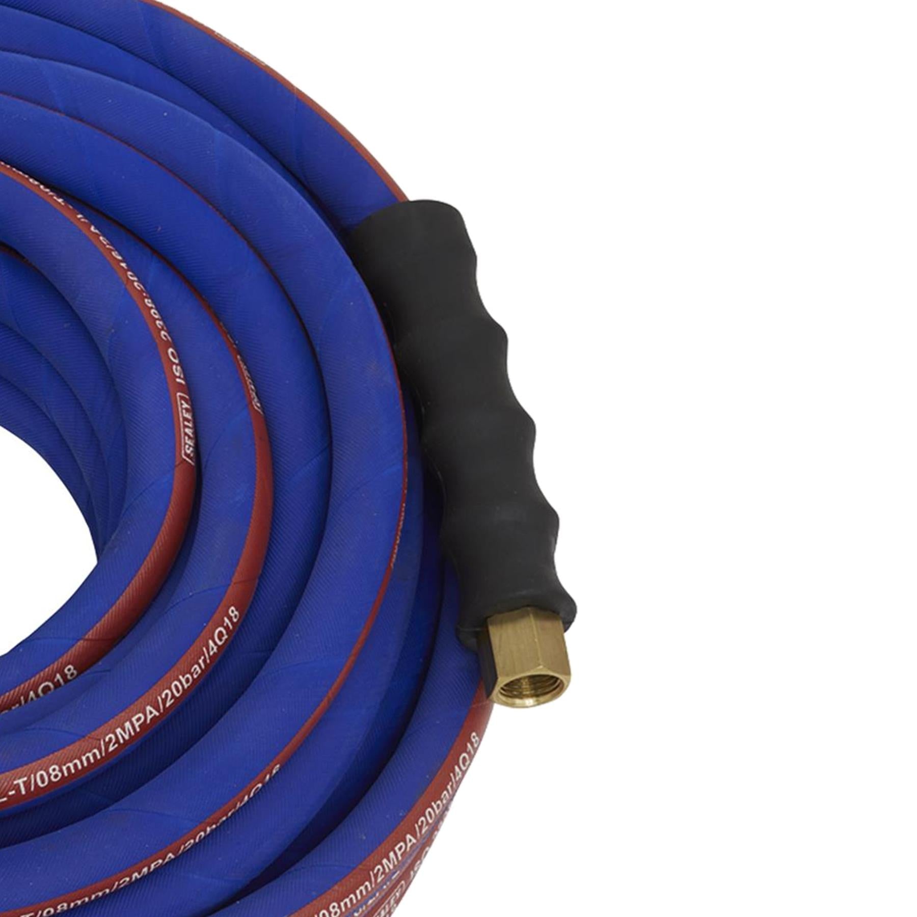 Sealey Extra Heavy Duty Rubber Air Compressor Hose 15m x Ø8mm with 1/4"BSP