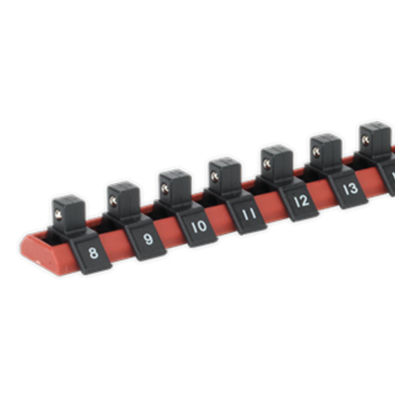 Sealey Socket Retaining Rail With 12 Clips 3/8" Sq Drive 8-19mm - AK3812