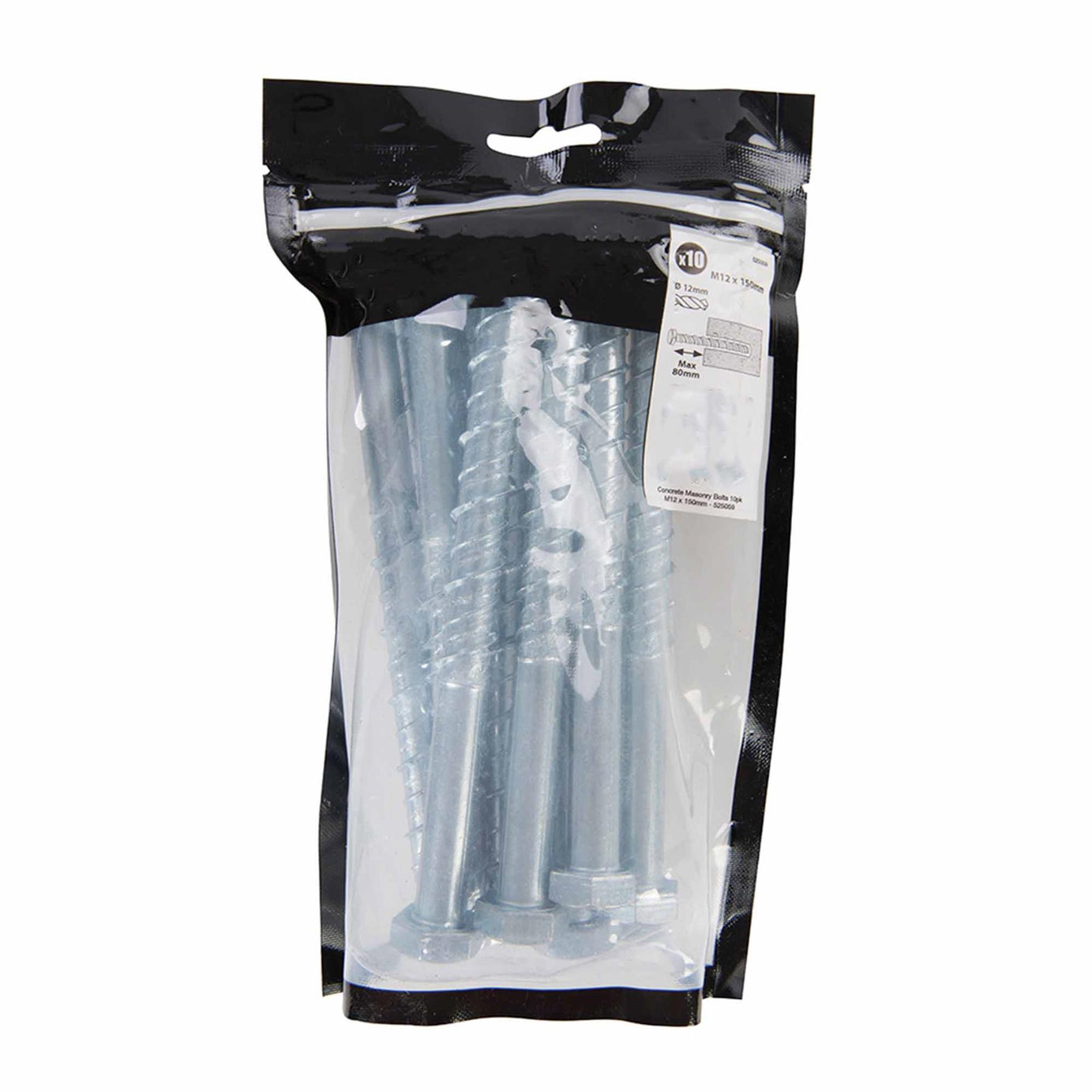 M12x150mm Concrete Masonry Bolts Hexagon Multi Fix Screwbolt Block Brick 10Pk