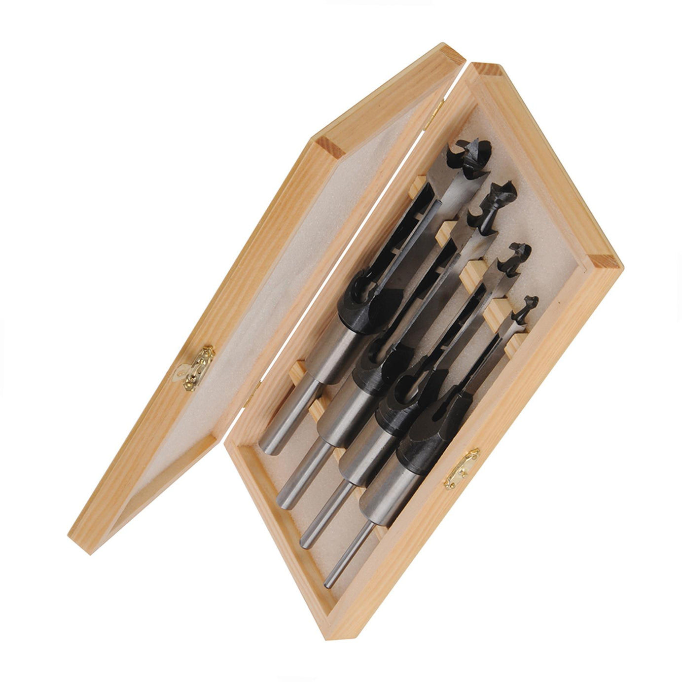 4 Pc Mortising Chisel Set Square Auger Morticer Bits Mortice Tools DIY