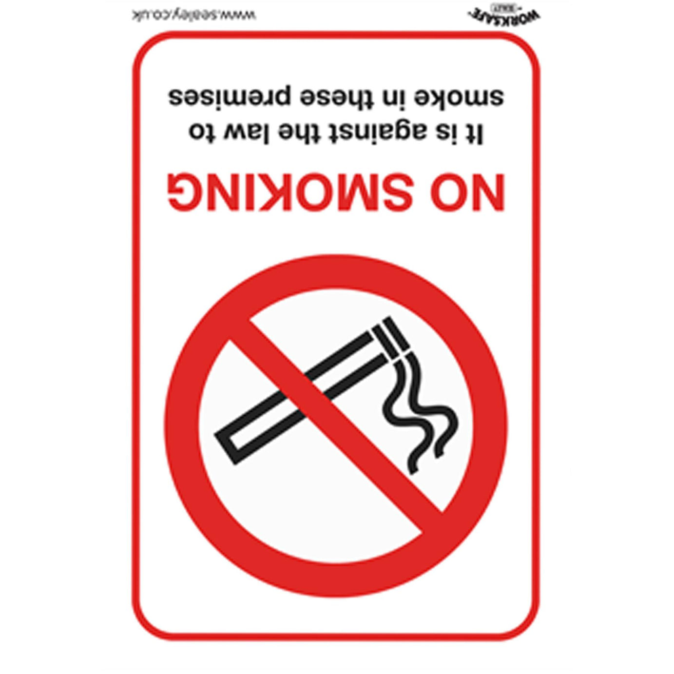 Safety Sign - No Smoking (On Premises) - Plastic - Pk of 10. Sealey