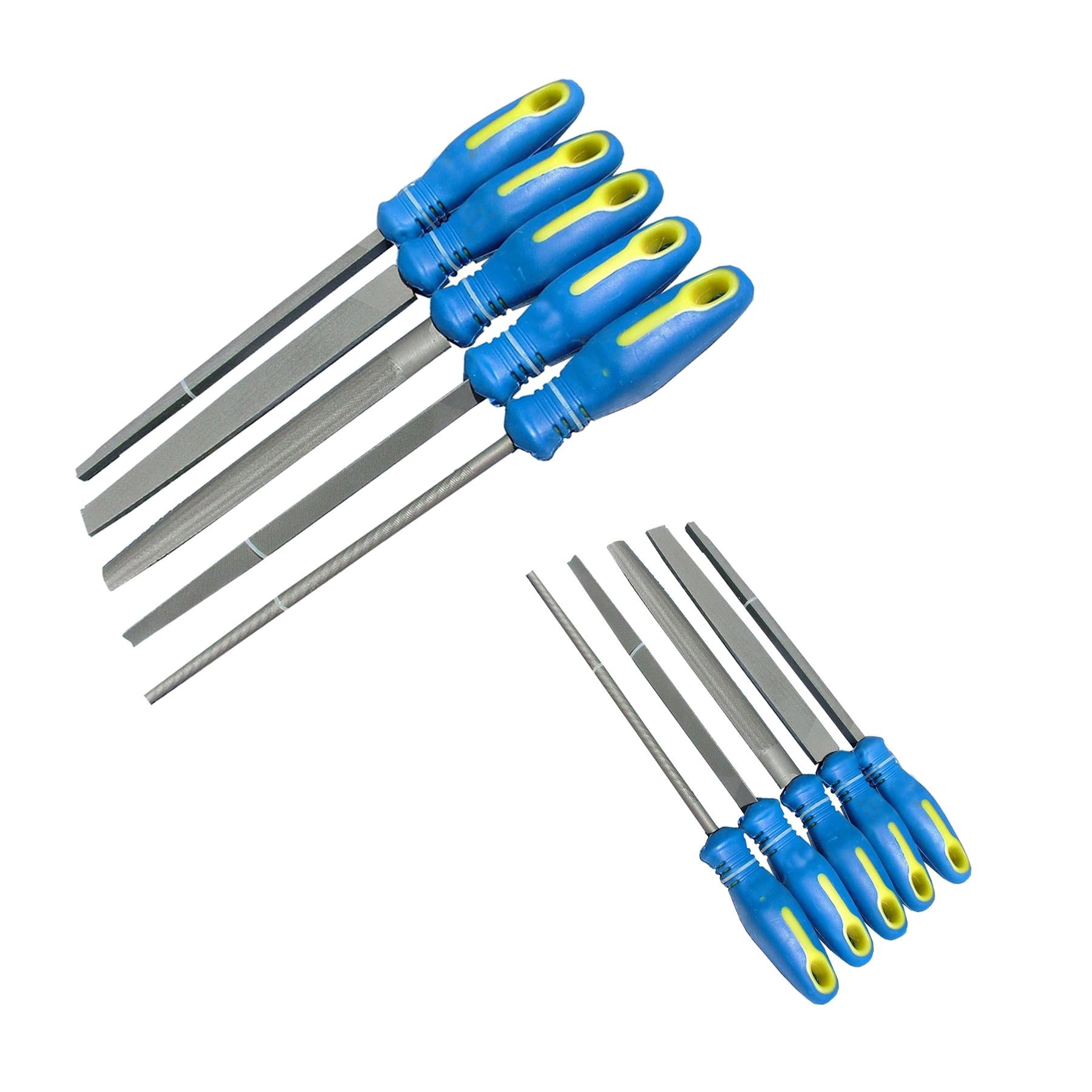 5pc 8" Inch Engineers File Set for Metal Round Flat Triangular Half Round Square