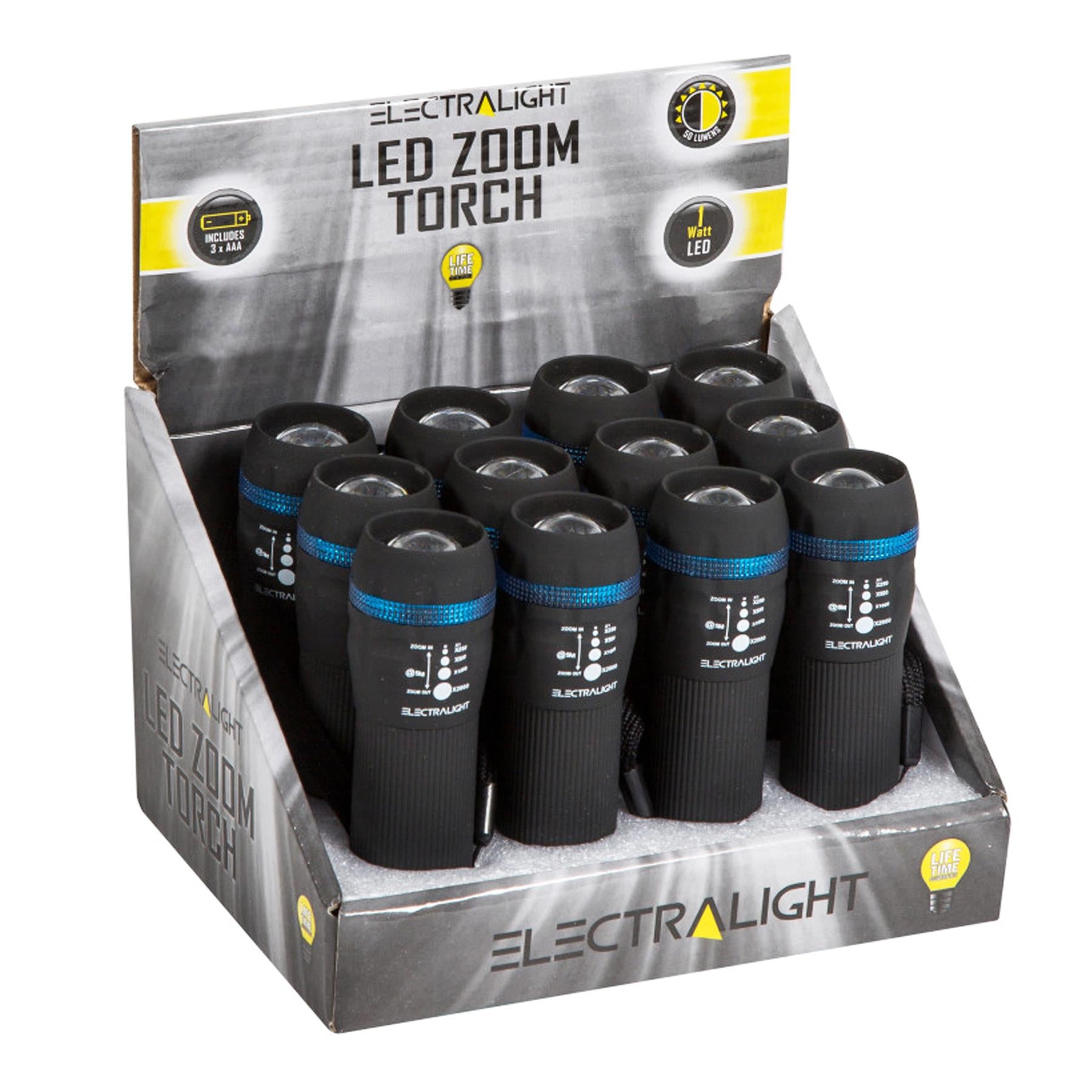 BlueSpot Electralight 1W LED Zoom Torch 50 Lumens