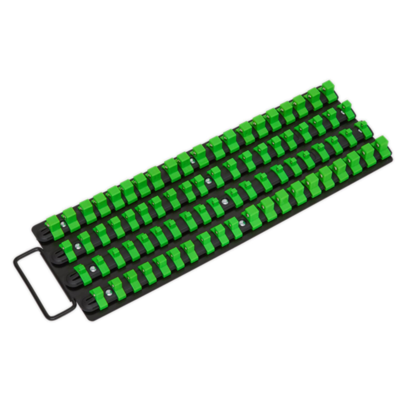 Sealey Socket Rail Tray 1/4", 3/8" & 1/2"Sq Drive - Hi-Vis Green