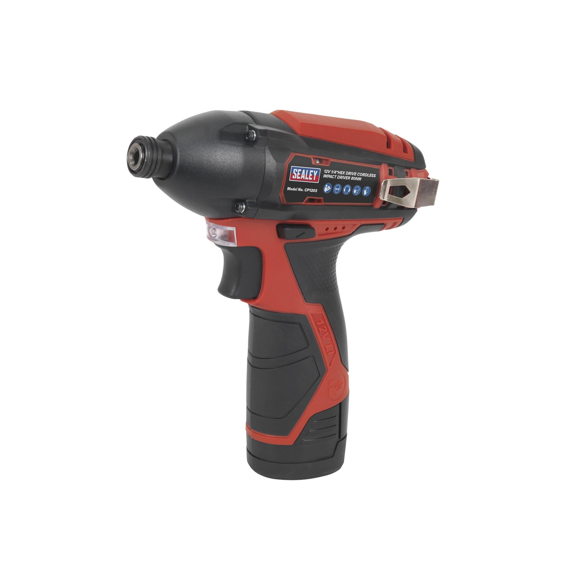 Sealey Impact Driver Kit 1/4" Hex Drive 12V Li-ion - 2 Batteries