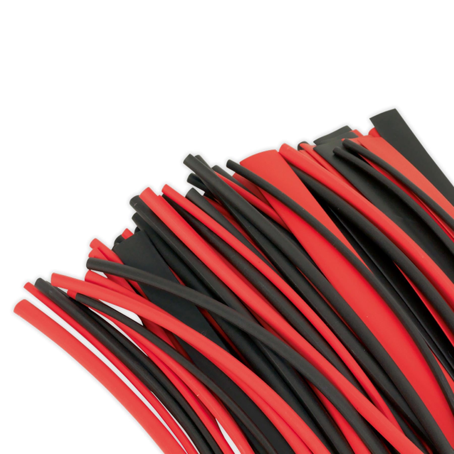 Sealey Heat Shrink Tubing Black & Red 200mm 100pc