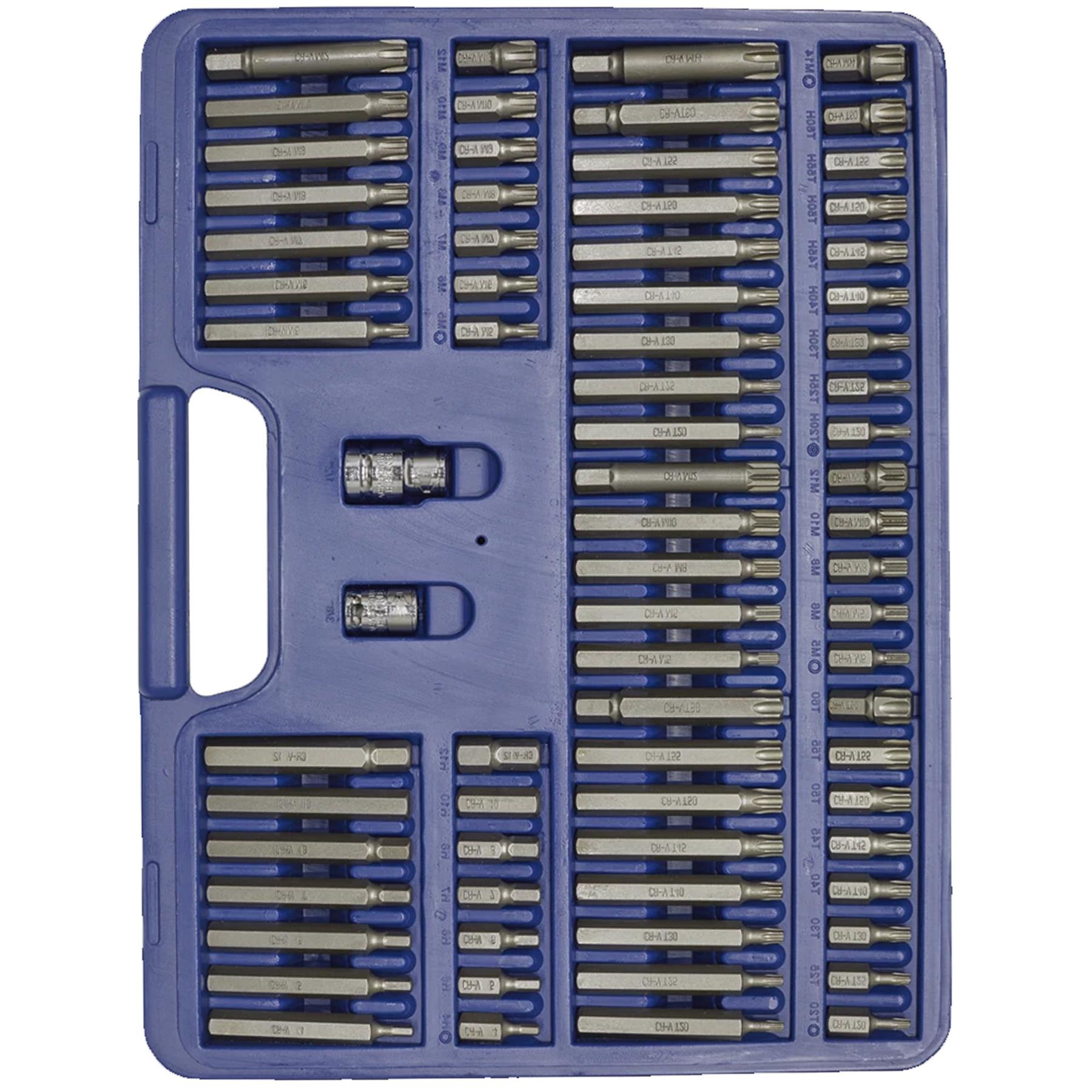 Sealey TRX-Star/Sec TRX-Star/Hex/Ribe/Spline Bit Set 74pc 1/2&3/8"