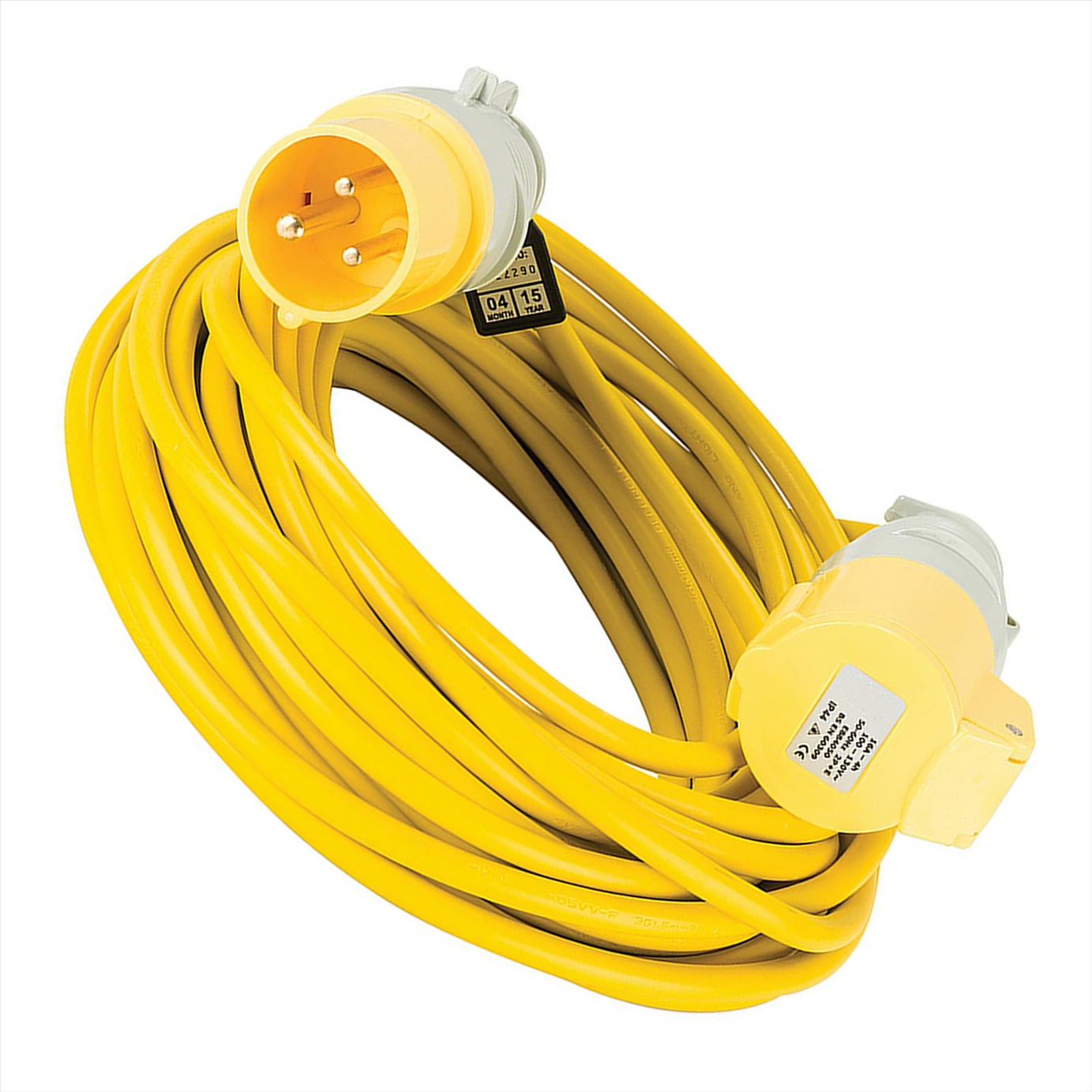 Defender Extension Lead Yellow 2.5mm2 16A 14m 110V