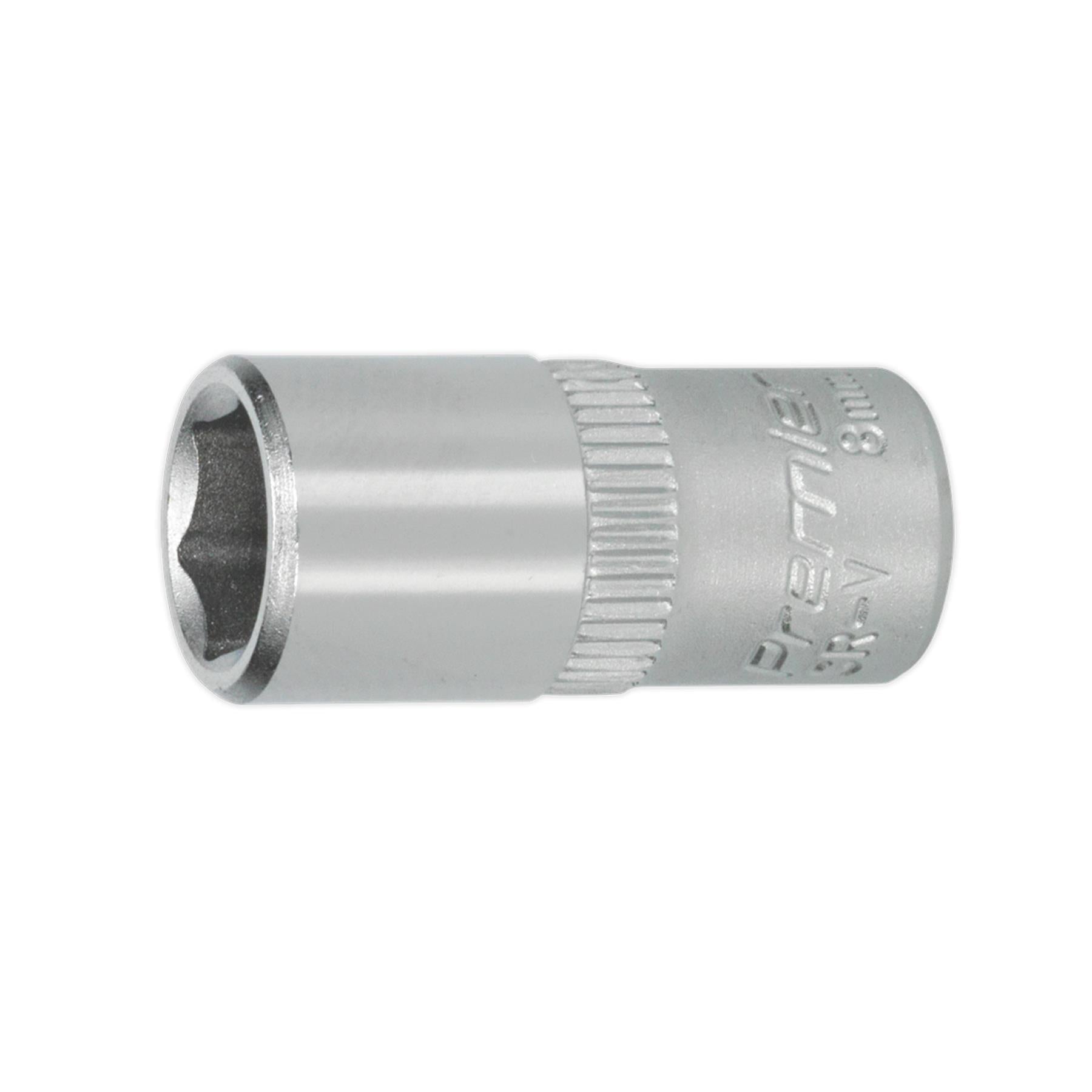 Sealey WallDrive Socket 8mm 1/4"Sq Drive Chrome Vanadium Steel