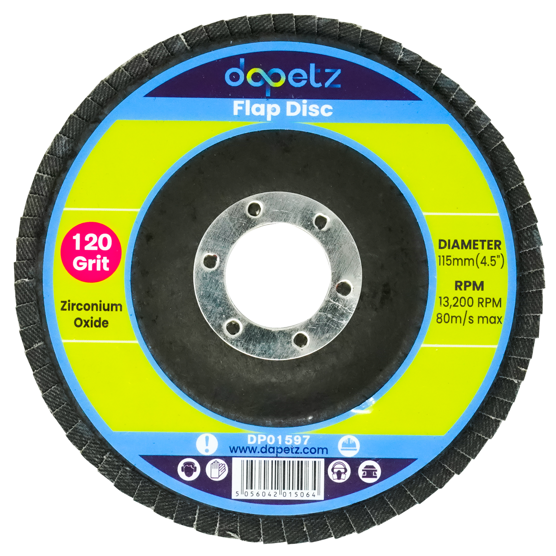 20 x  Flap Discs 115mm Sanding 120 Grit Grinding Wheels Disc 4.5" Zircon