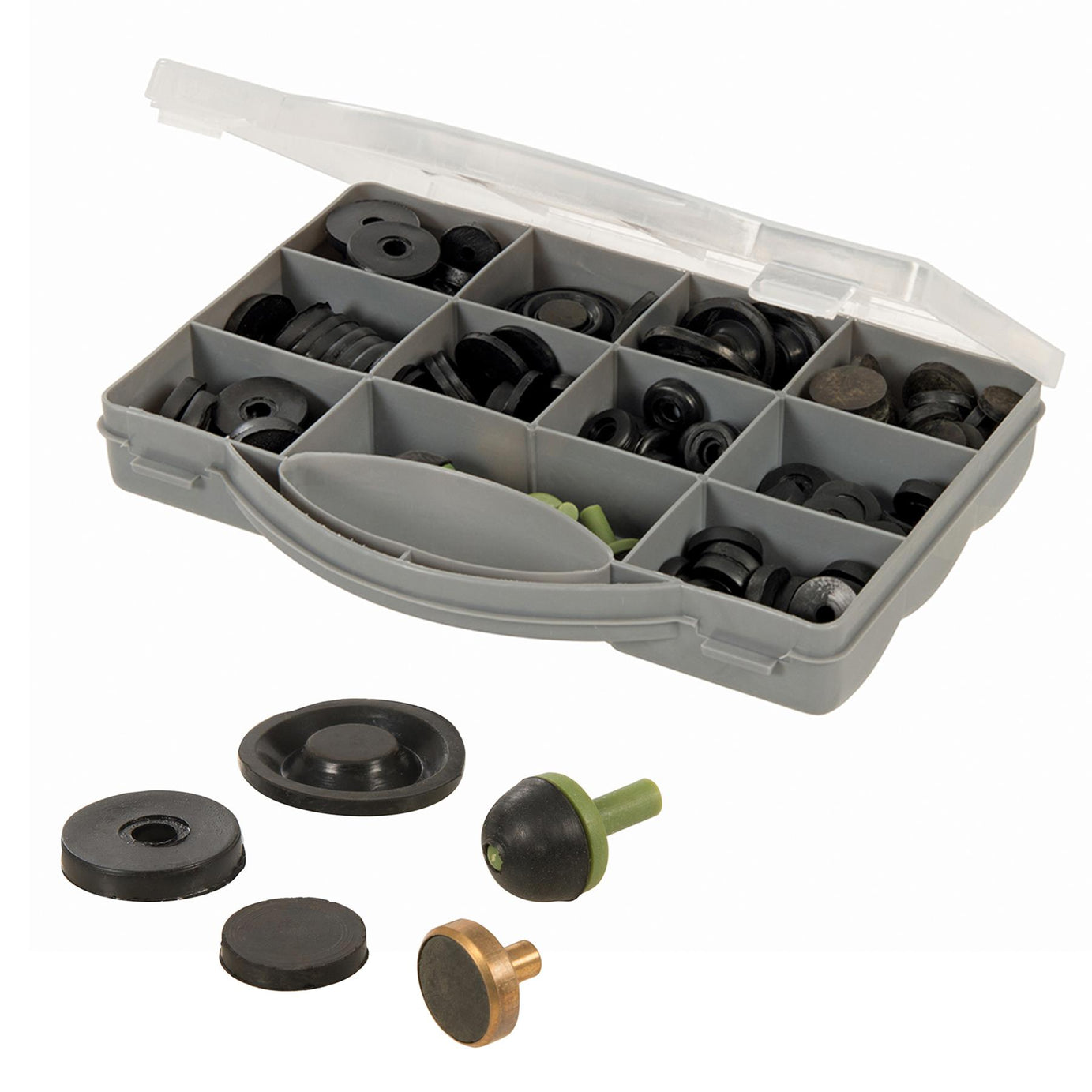140Pce Tap Washers Assortment Pack Rubber Flat, Domed Washers & Jumpers