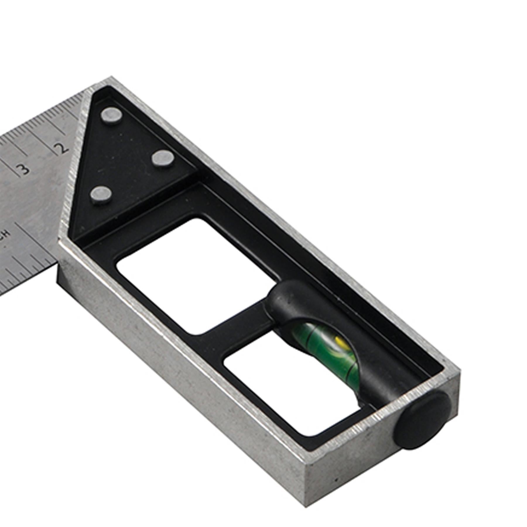 Tri & Mitre Square With Spirit Level 150mm Cast Aluminium Stock Quality