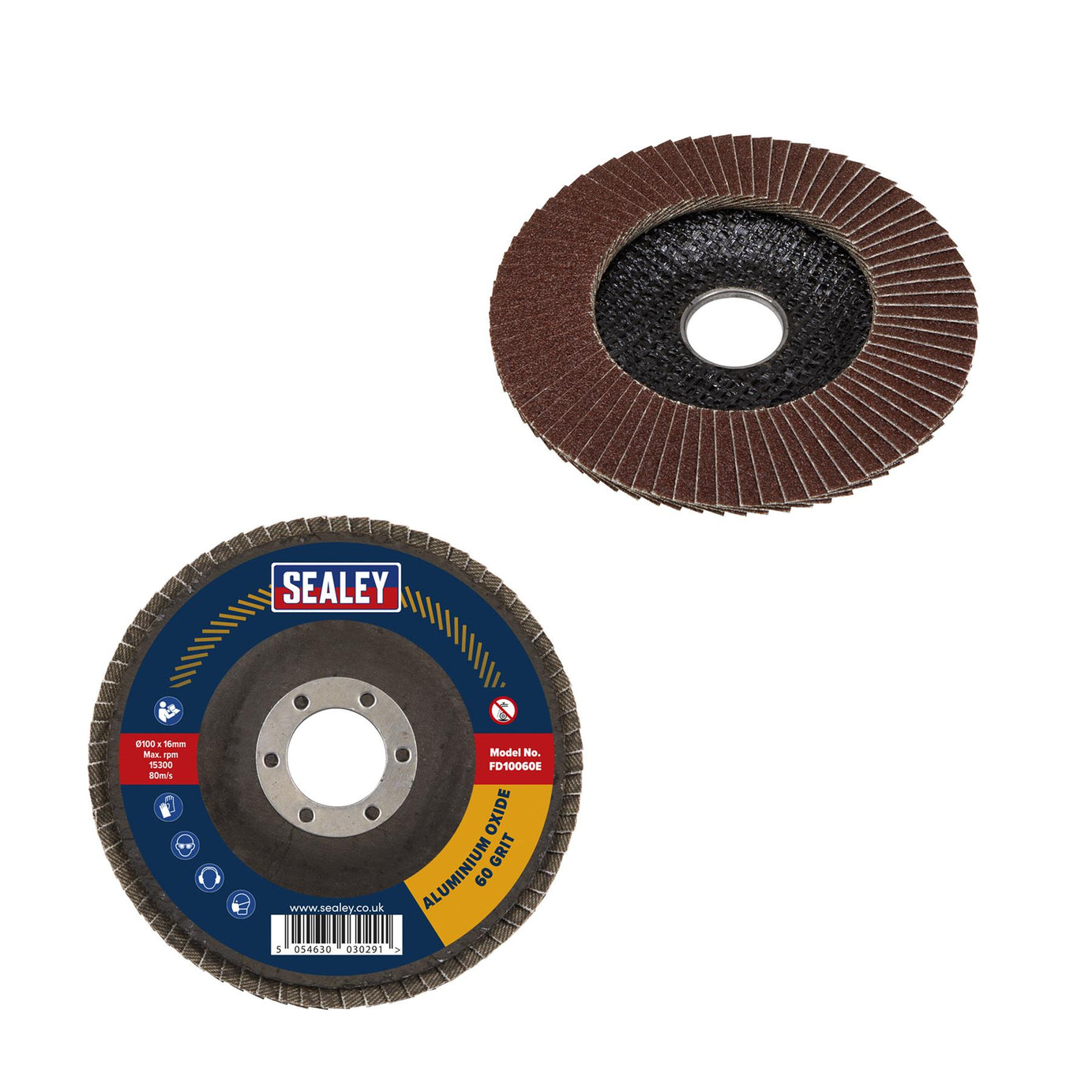 Sealey Flap Disc Aluminium Oxide Ø100mm Ø16mm Bore 60Grit