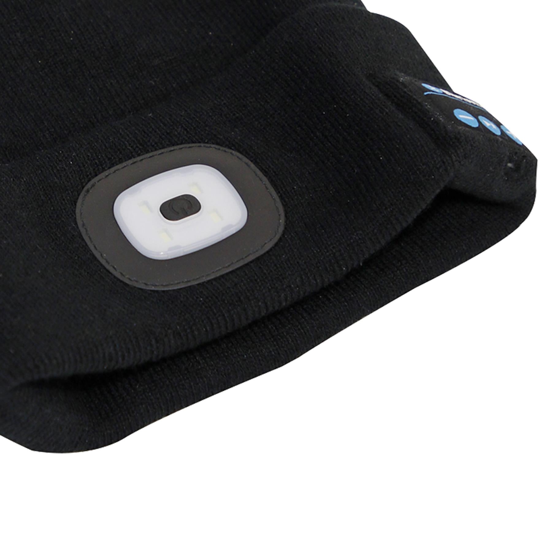 Sealey Beanie Hat 4 SMD LED USB R/Charge with Wireless Headphones