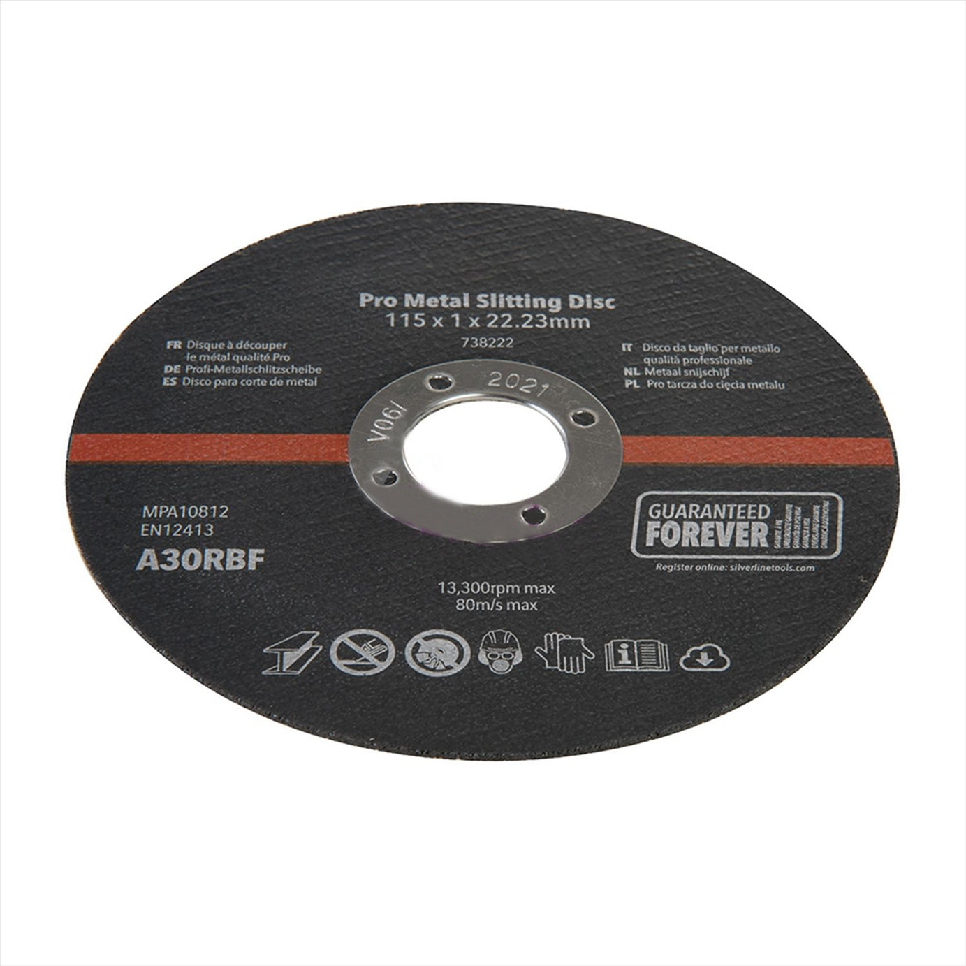 Pro Metal Slitting Disc 10Pk For Ferrous& NonFerrous Metals 115 x 1 x 22.23mm