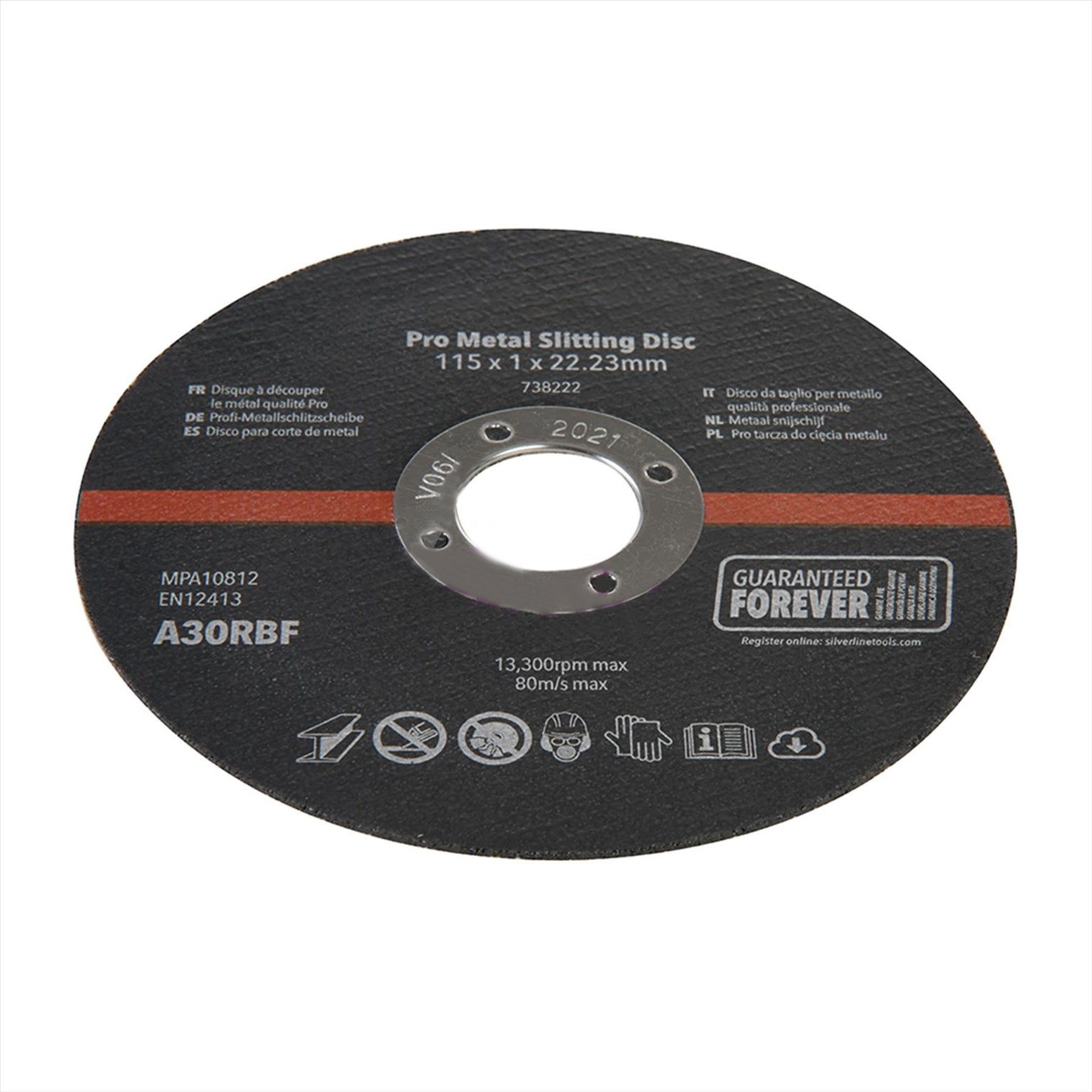 Pro Metal Slitting Disc 10Pk For Ferrous& NonFerrous Metals 115 x 1 x 22.23mm