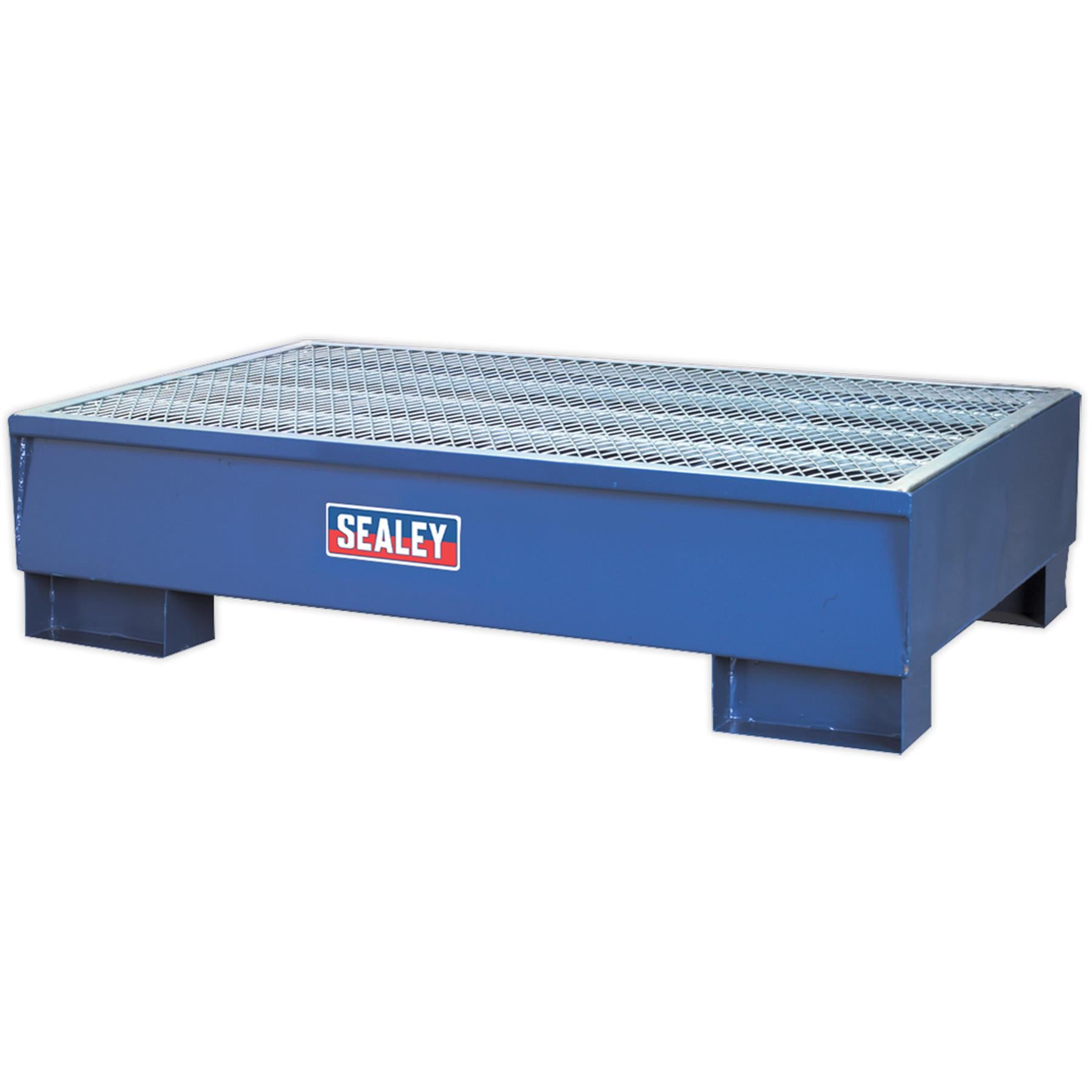 Sealey Barrel Bund 1340 x 800 x 335mm Heavy-duty 1.75mm steel.