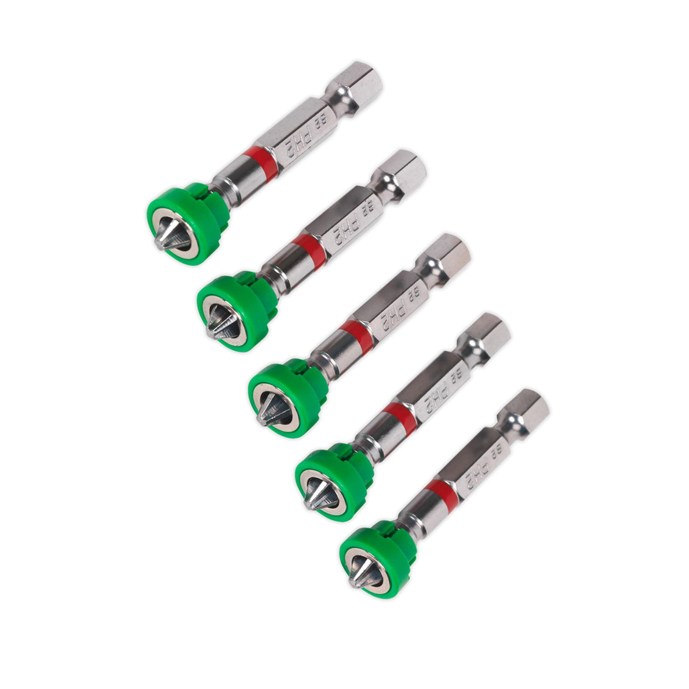 Sealey Power Tool Bit Phillips #2 + Magnetic Holder S2 50mm Pk of 5