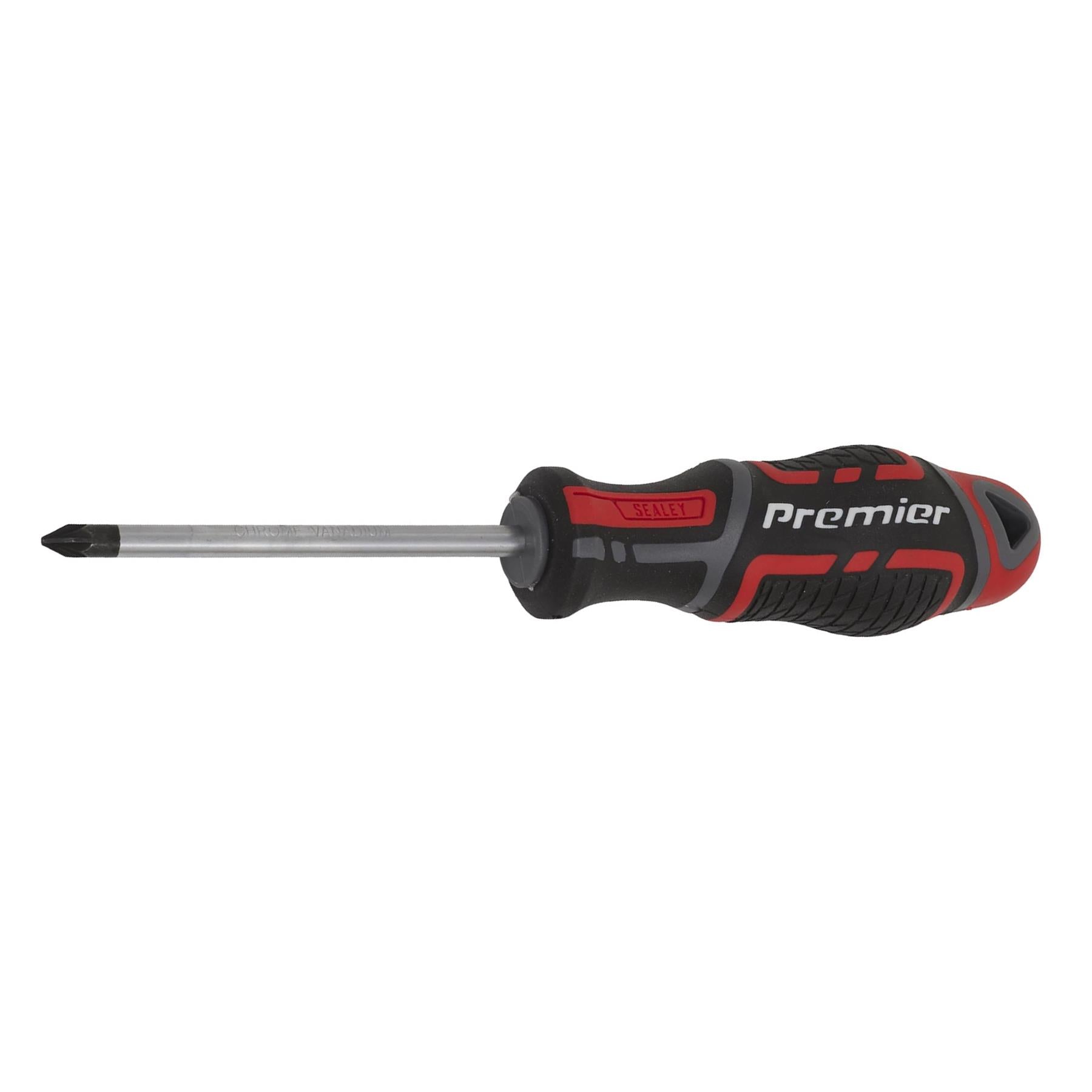 Sealey Screwdriver Pozi Pozidriv #1 x 75mm Soft Grip Handle Magnetic GripMAX