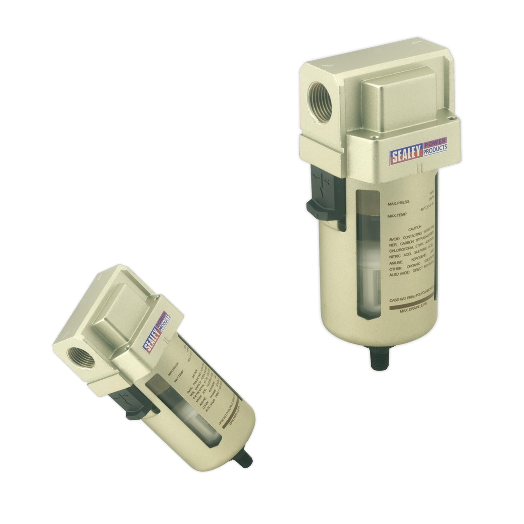 Sealey Air Filter Auto Drain Max Airflow 140cfm
