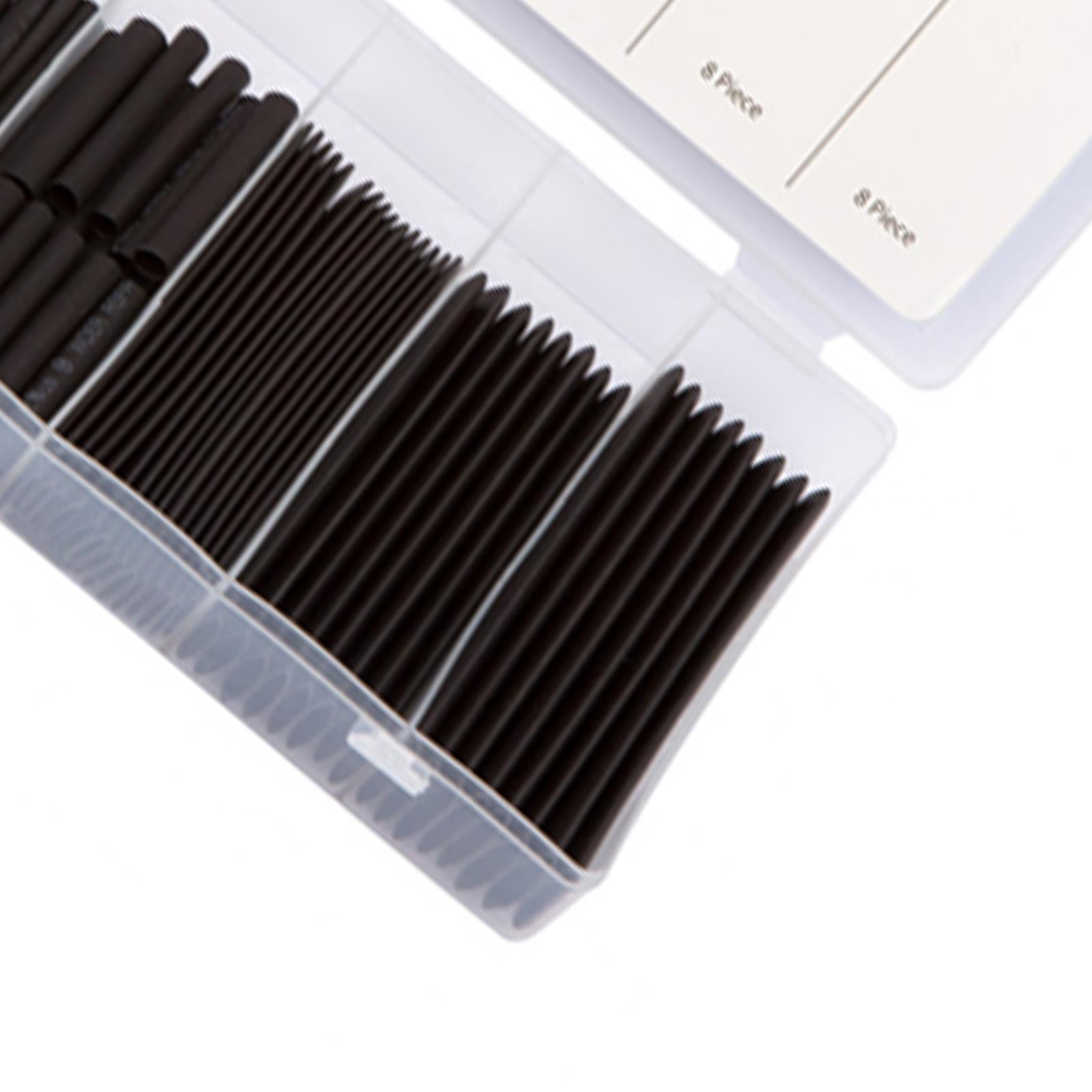 BlueSpot 127pcs Set Black Wire Heat Shrink Tubing Wrap Tube Assorted Sleeves