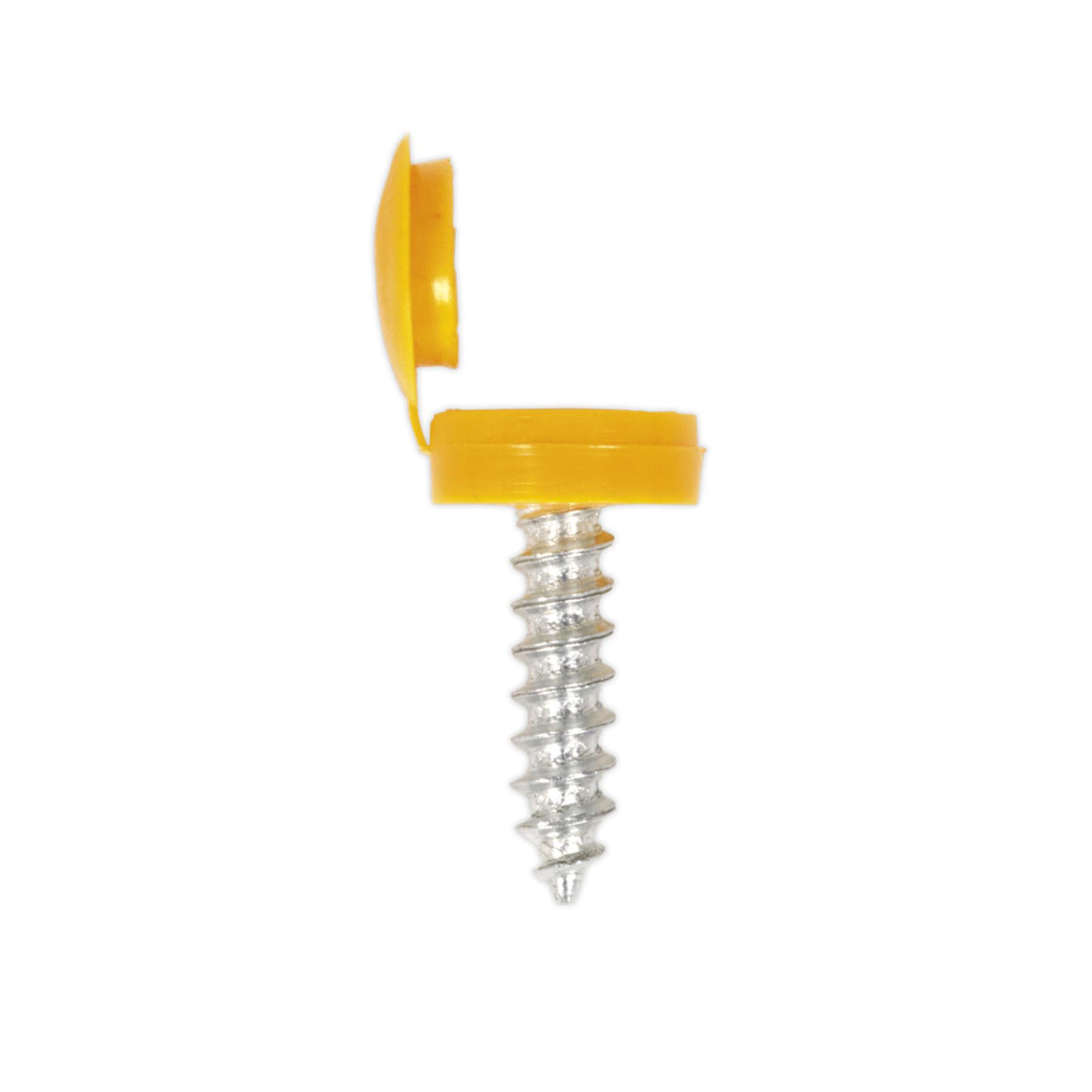 Sealey Numberplate Screw with Flip Cap 4.2 x 19mm Yellow Pk of 50