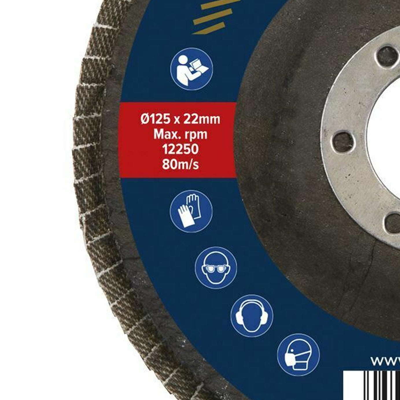 Sealey Flap Disc Aluminium Oxide 125mm 22mm Bore 60Grit