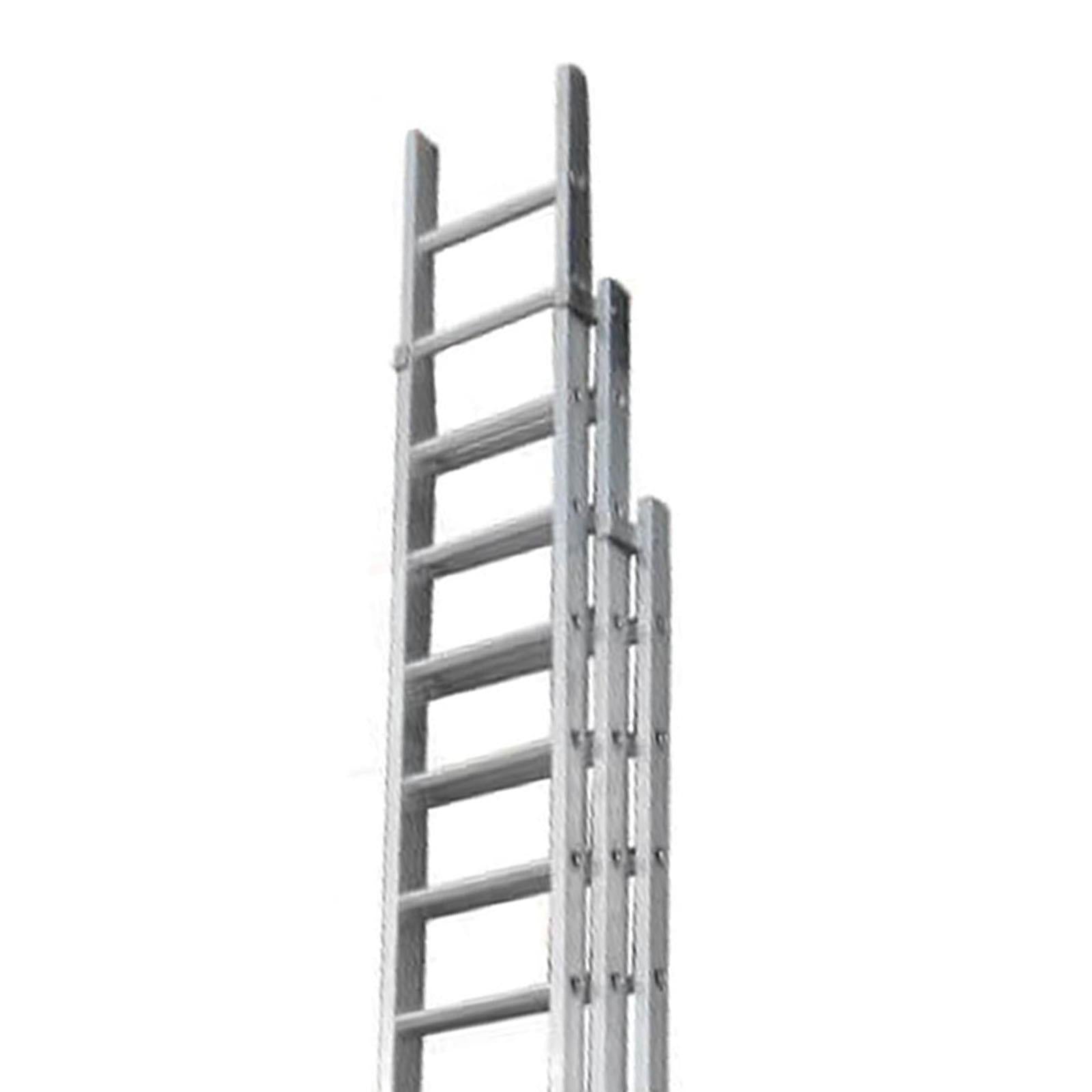 Dapetz PRo 11 Rung Aluminium Extension Ladder 3m, Triple Section, Made In Uk