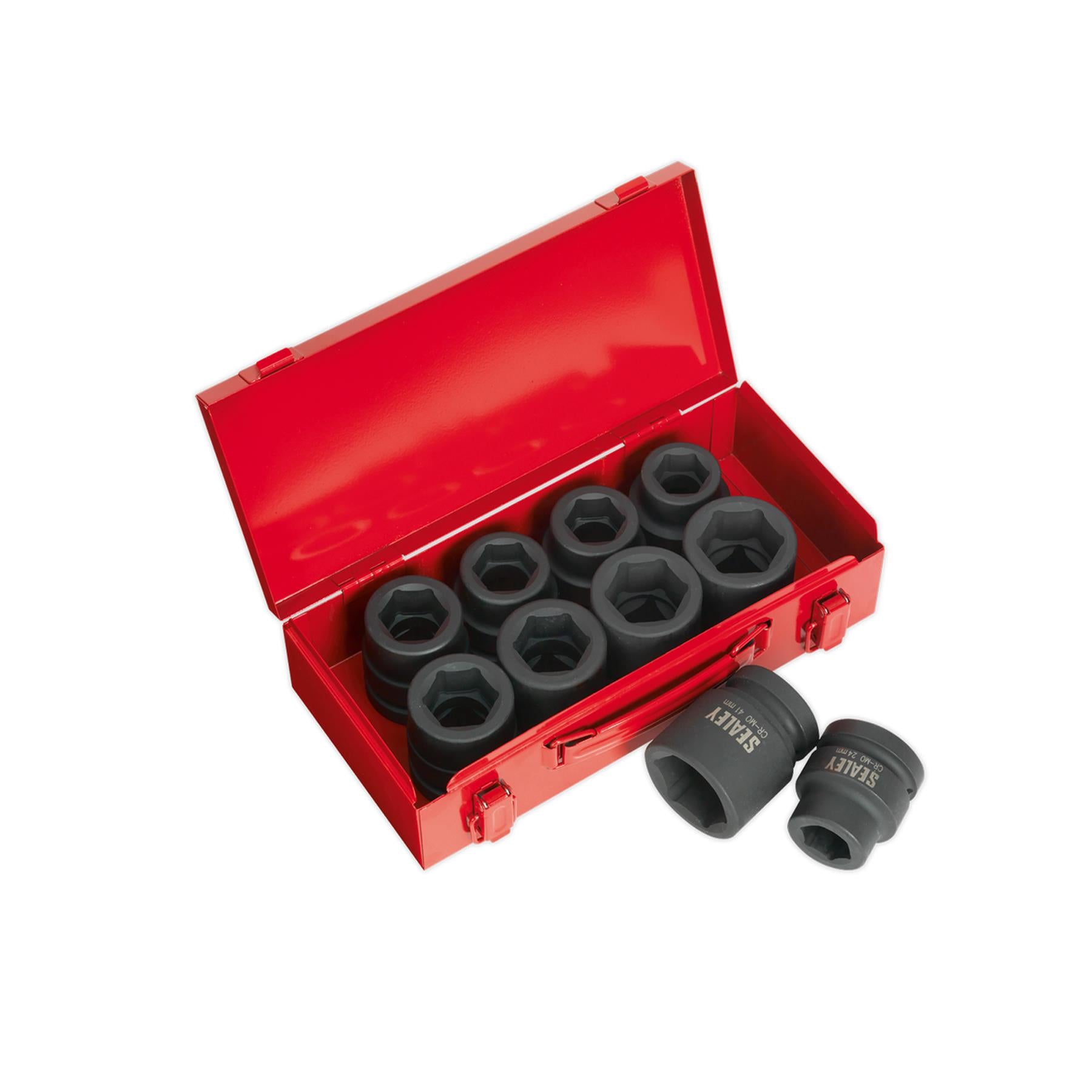 Sealey Impact Socket Set 10pc 1"Sq Drive Metric/Imperial Chrome Molybdenum Steel