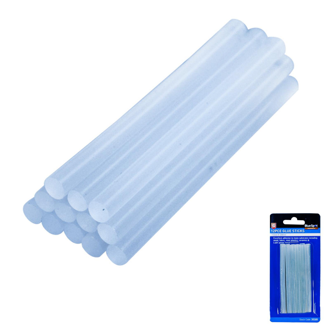 BlueSpot Hot Melt Clear Glue Gun Sticks-100 X 7.5mm Glue Gun Sticks