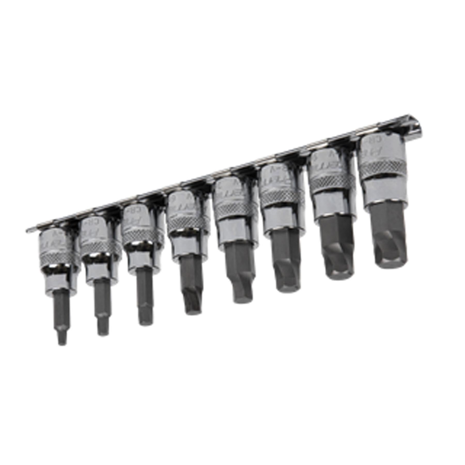 Sealey Hex Socket Bit Set Lock-On 8pc 3/8"Sq Drive Metric