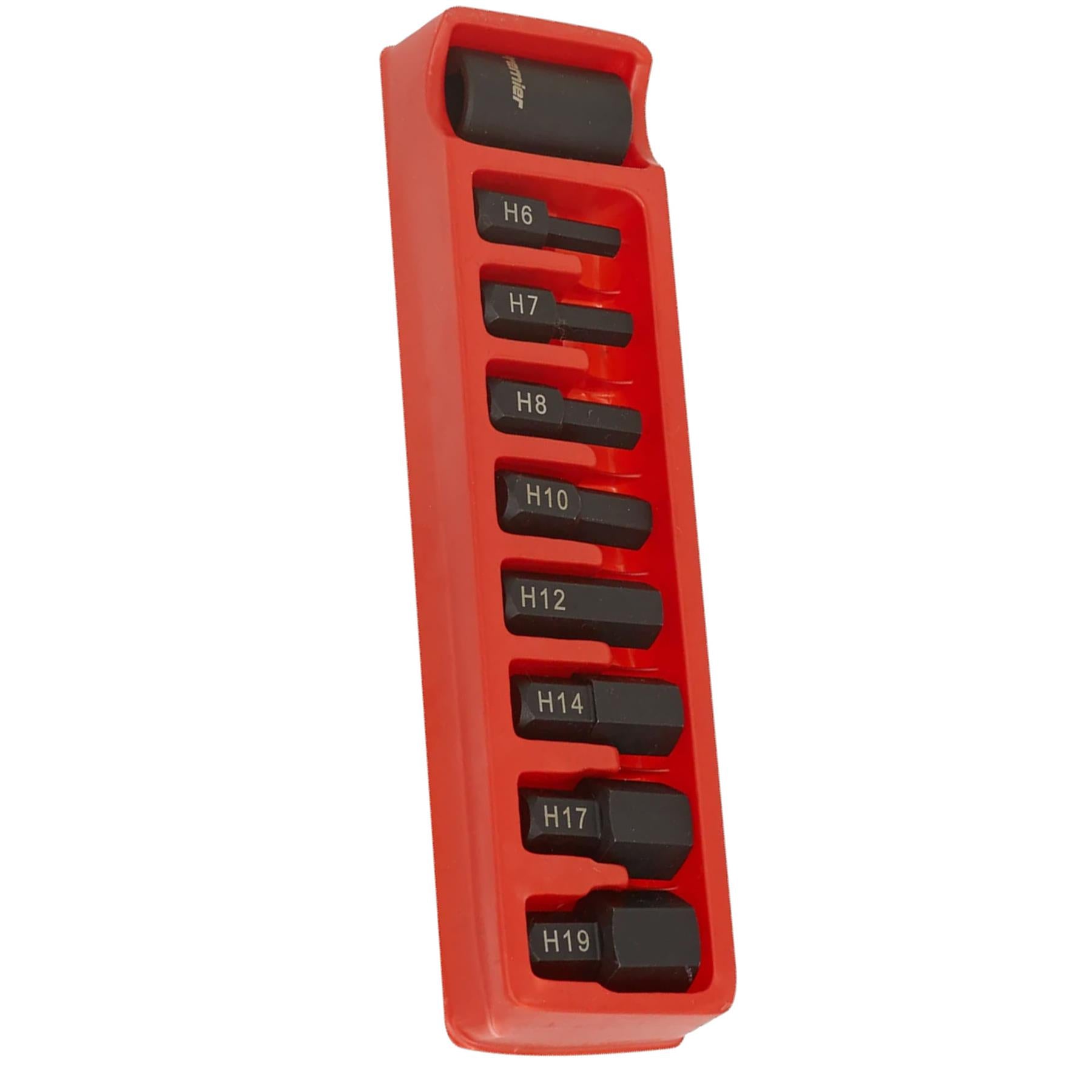 Sealey Impact Hex Bit & Holder Set 9pc 1/2"Sq Drive