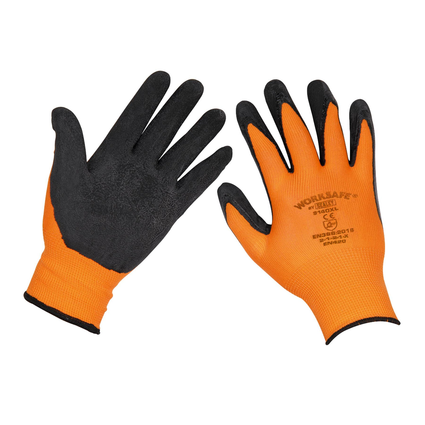 Sealey Safety Foam Latex Coated Palm Superior Grip Work Gloves X-Large Pair