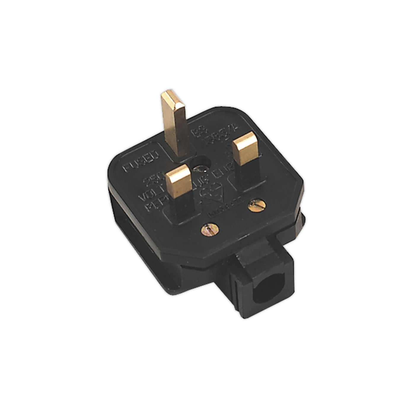 Rubber Plug Black 13A heavy-duty plug. PL/13/3S Sealey