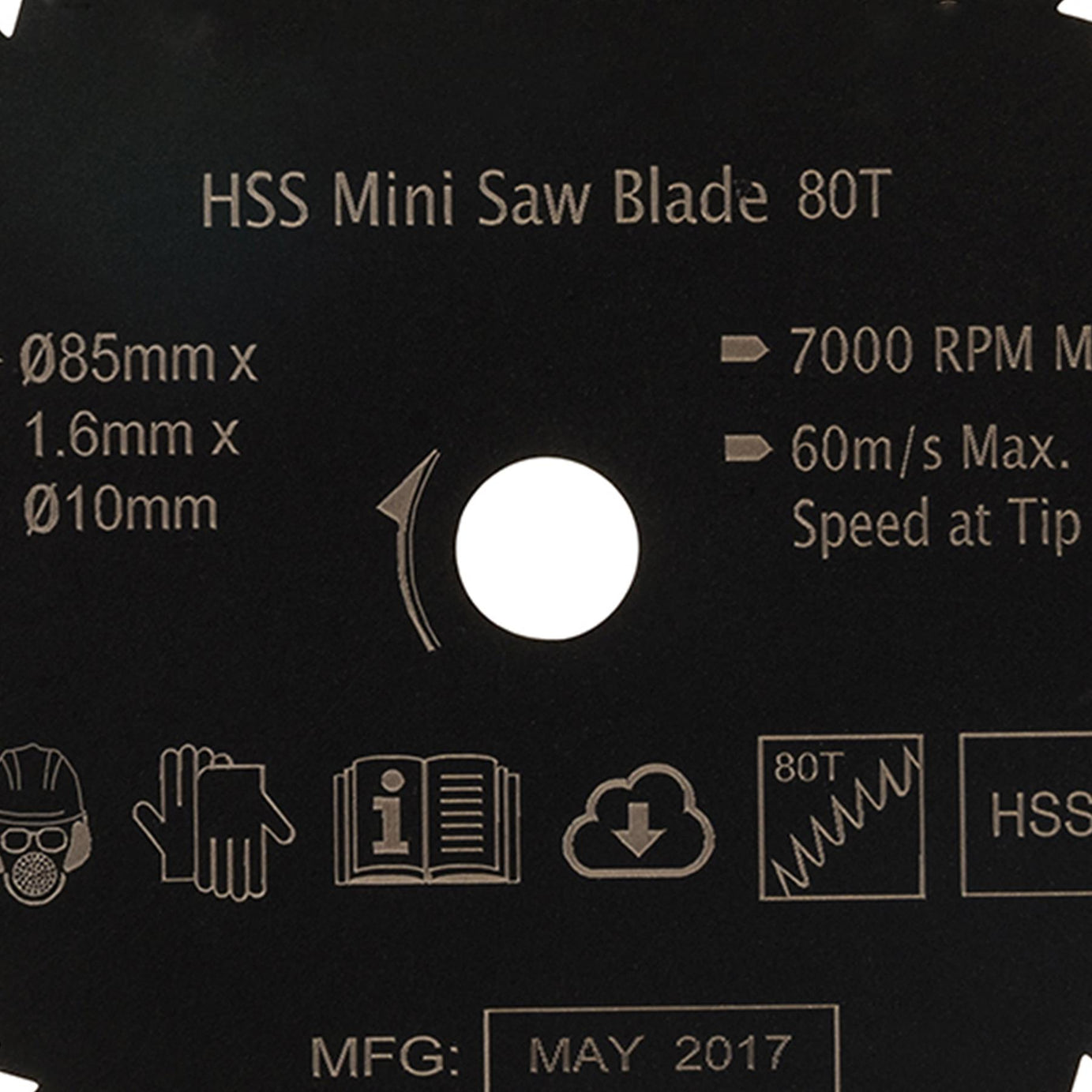 HSS Mini Saw Blade Titan Worx 85mm Diameter 10mm Bore - 80 Teeth