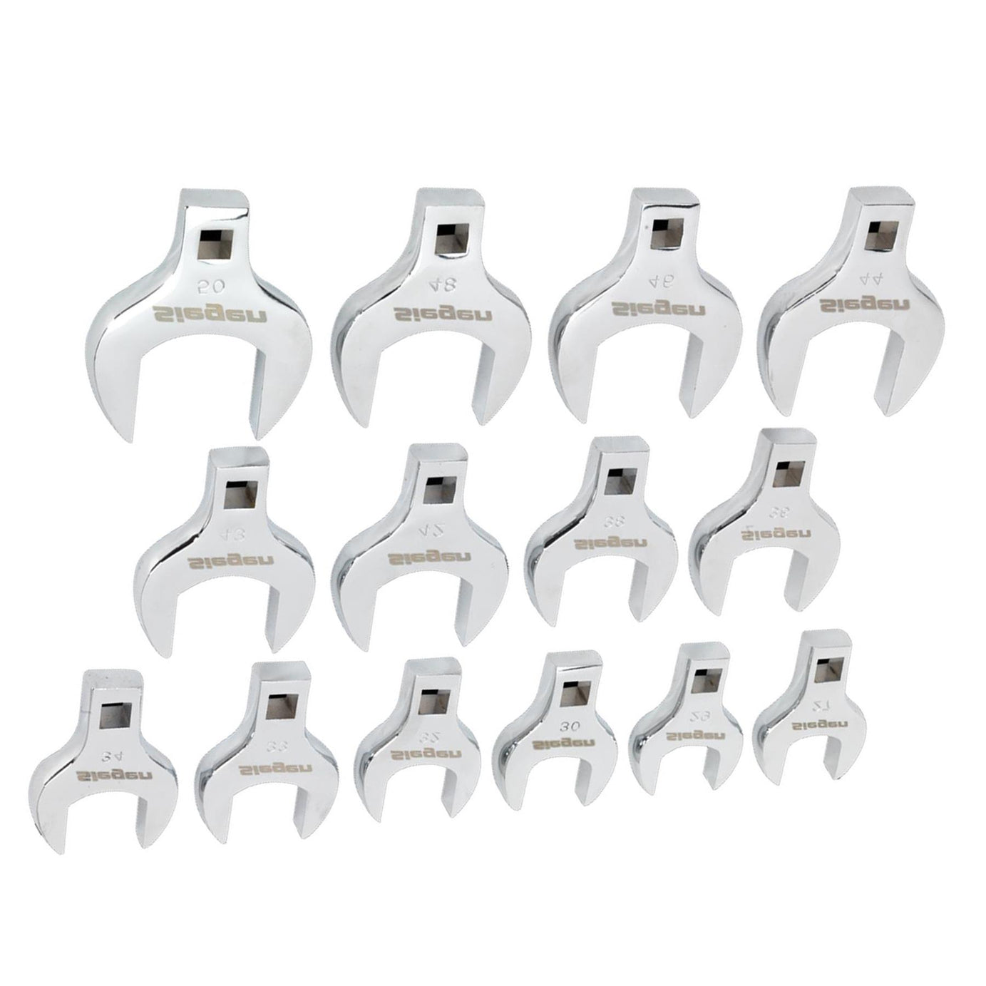 Sealey Crow's Foot Open-End Spanner Set 14pc 1/2"Sq Drive Metric