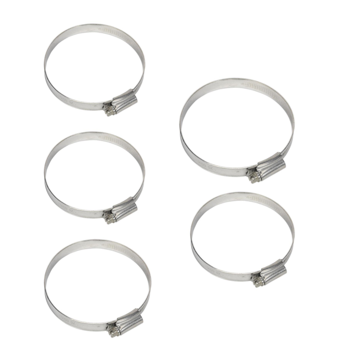 Sealey Hose Clip Stainless Steel 70-89mm Pack of 5