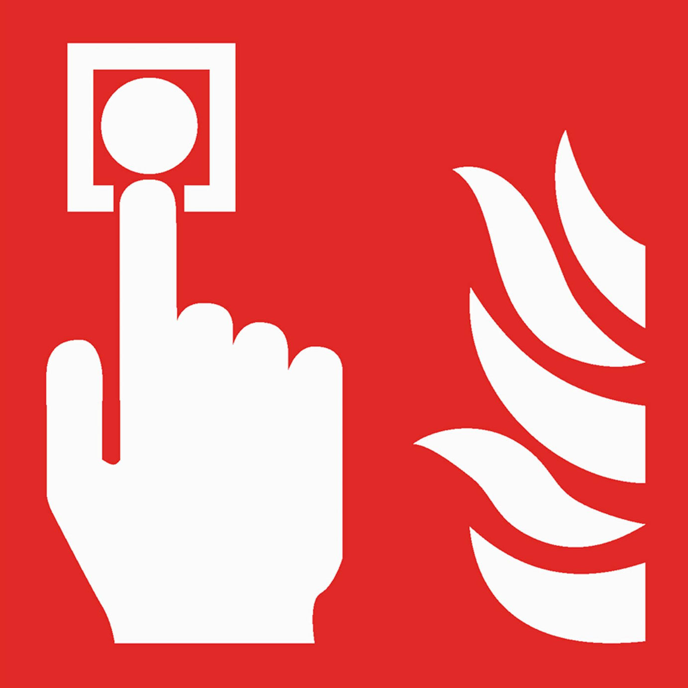 Sealey Safety Sign - Fire Alarm Symbol - Rigid Plastic - Pack of 10
