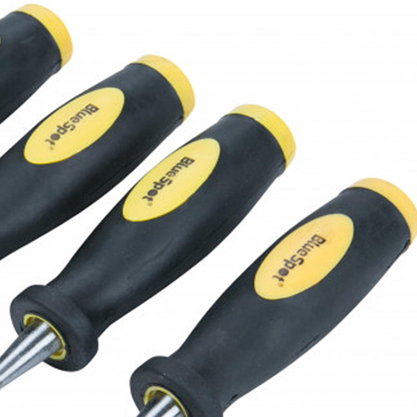 BlueSpot Wood Chisel Set 4 Wood Carving bevel edge Chisels. 25, 19, 13, 6mm