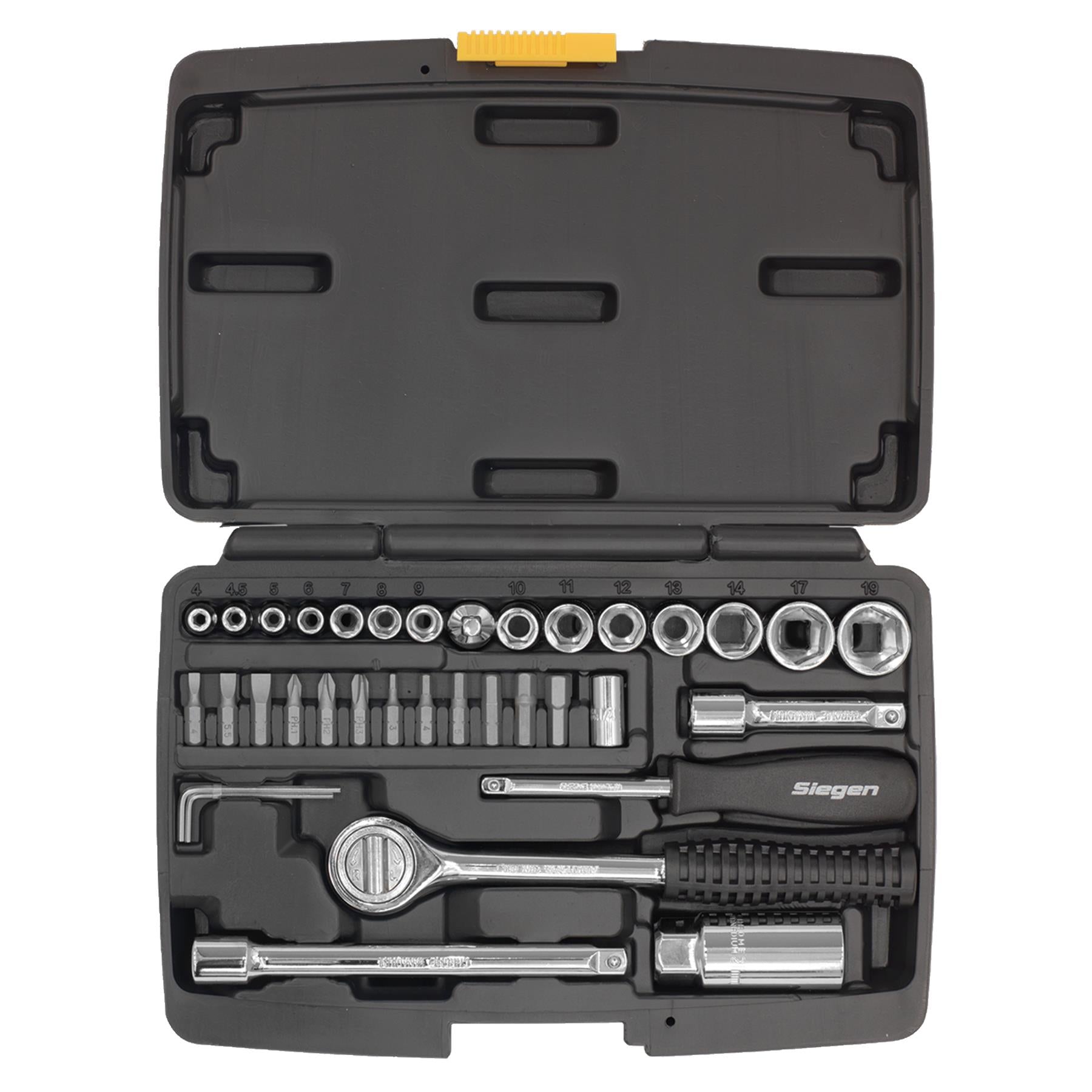 Sealey Socket Set 37pc 1/4" & 3/8"Sq Drive 6pt Metric