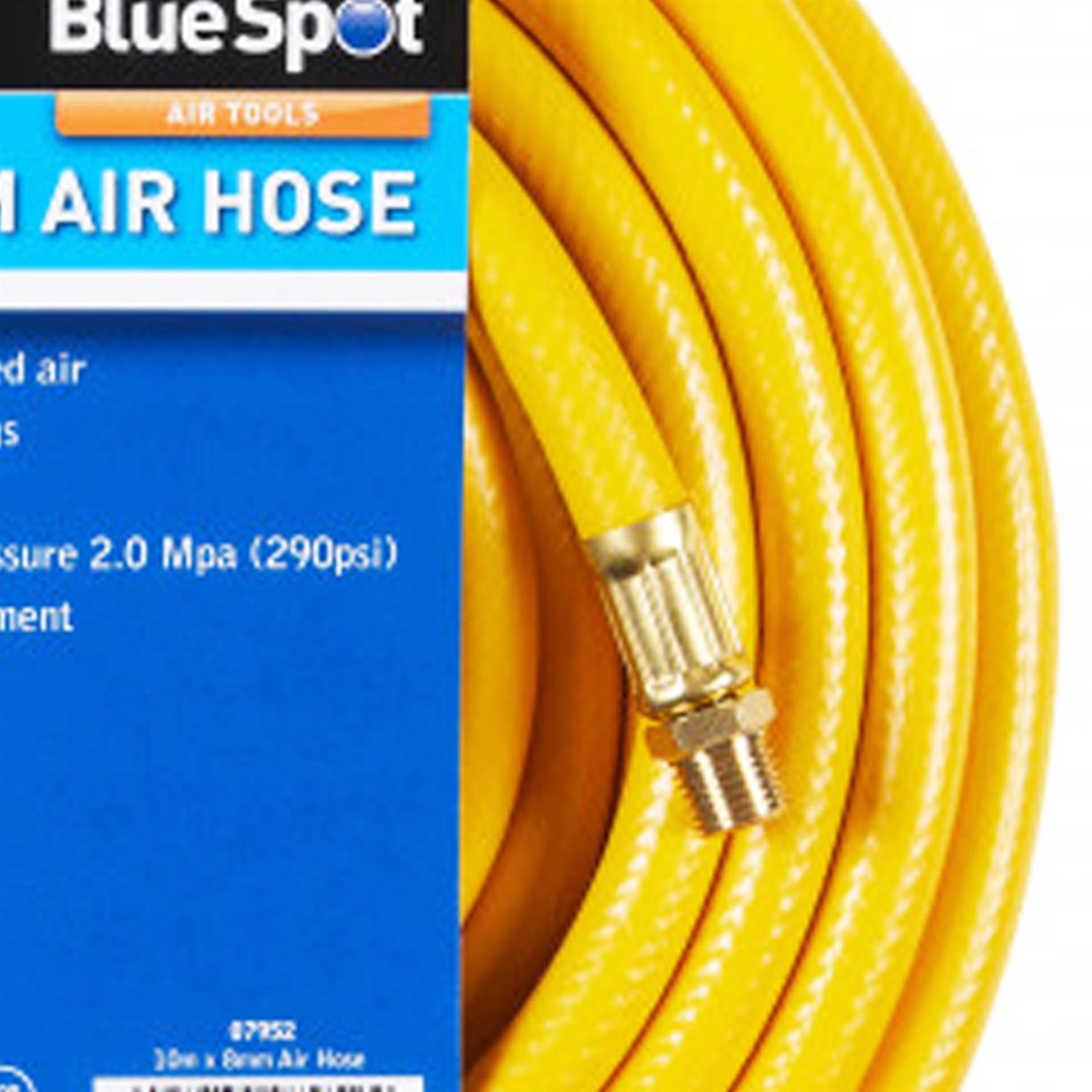 BlueSpot Heavy Duty Air Compressor 10m X 8mm Blue Rubber Air Hose Line 1/4" BSP