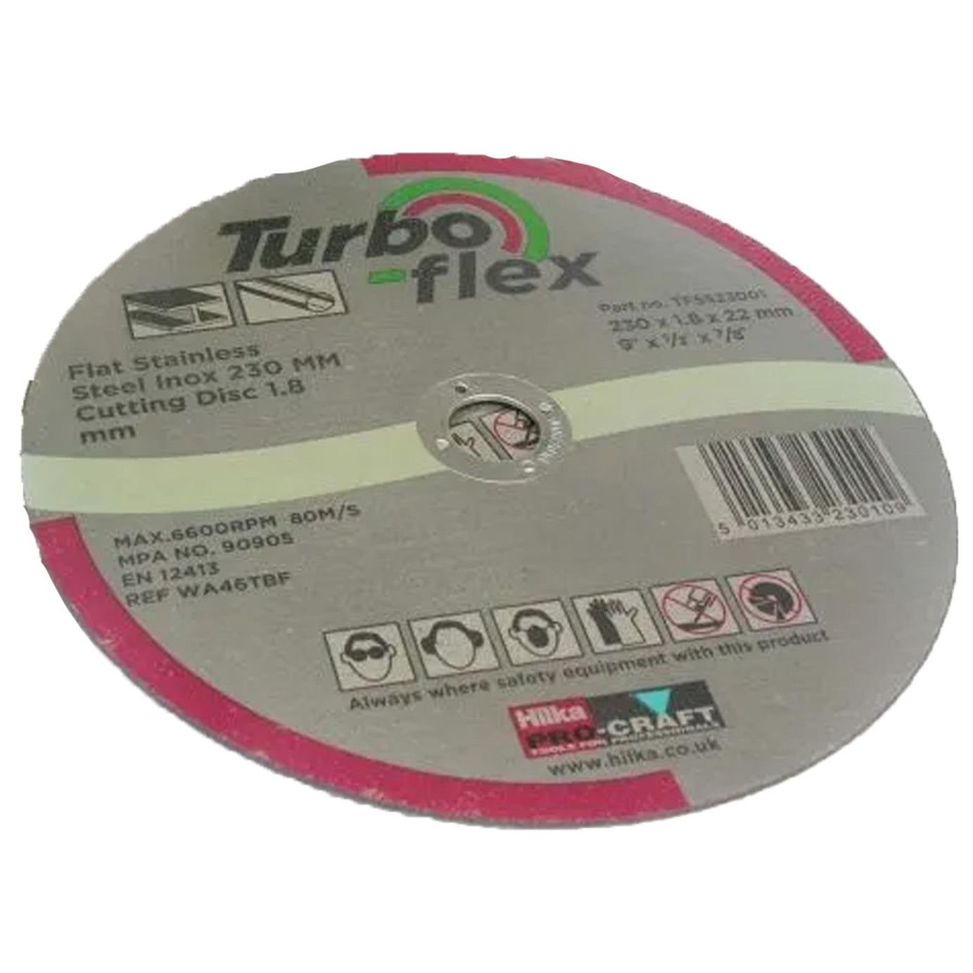 Hilka 230mm Stainless Steel Cutting Disc Turbo Flex