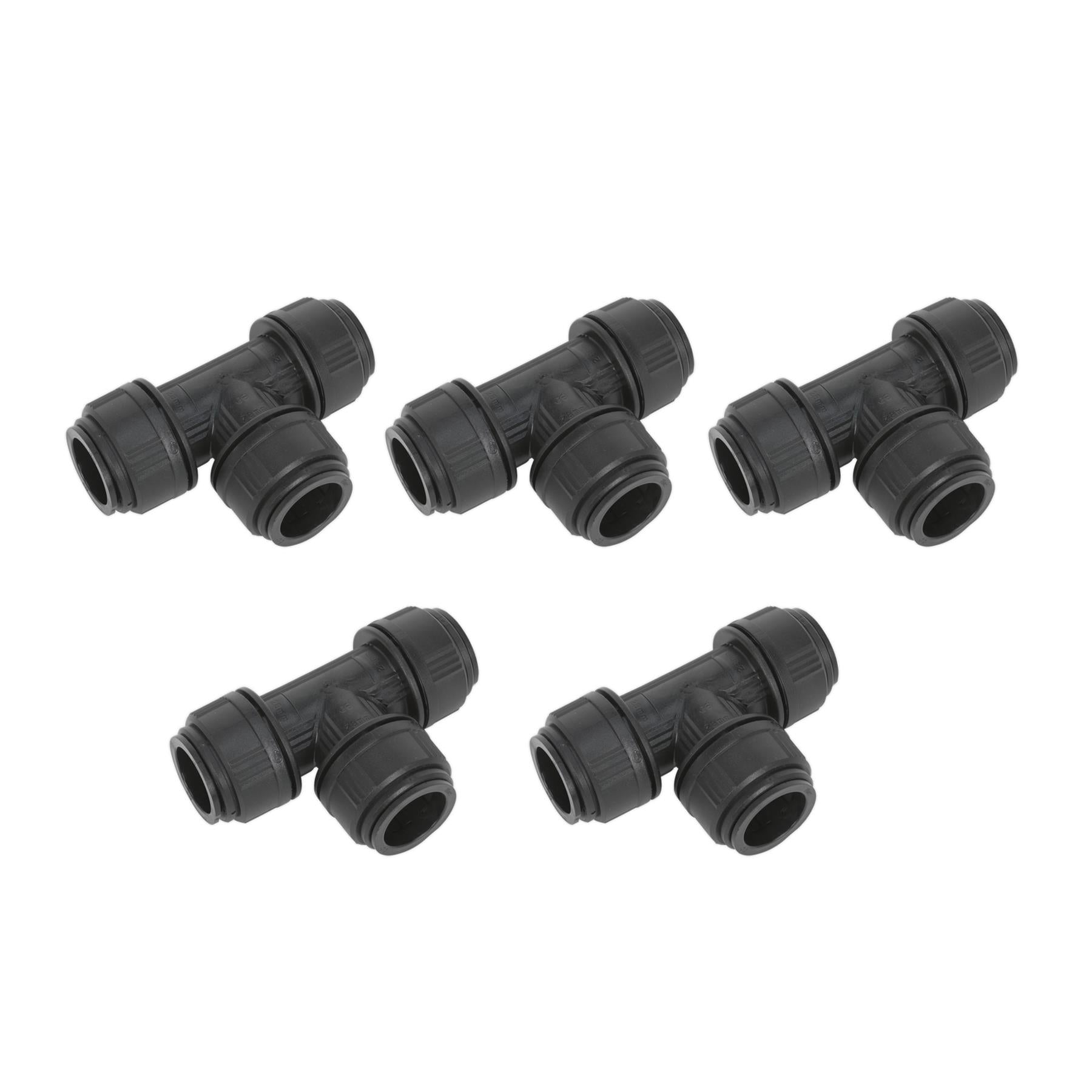 Sealey Equal Tee Ø28mm Pack of 5 (John Guest Speedfit® - PM0228E)