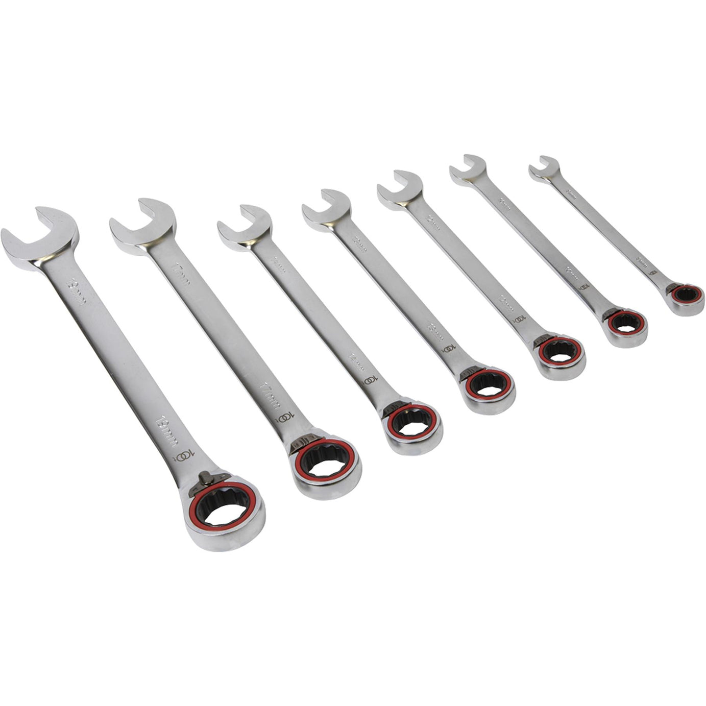 Sealey Reversible Ratchet Comb. Spanner Set 7pc Platinum Series