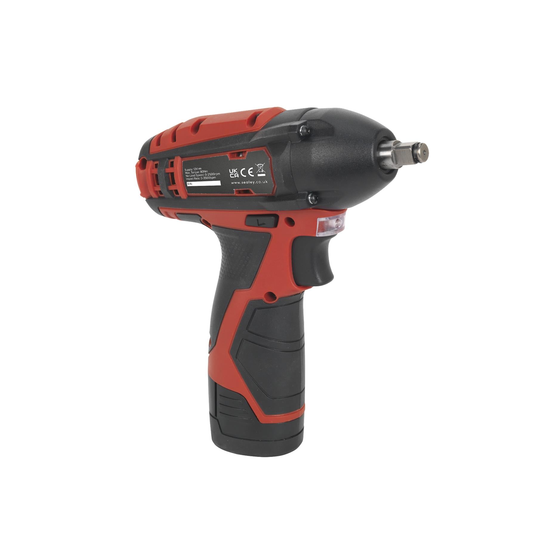 Sealey Impact Wrench Kit 3/8"Sq Drive 12V Lithium-ion - 2 Batteries