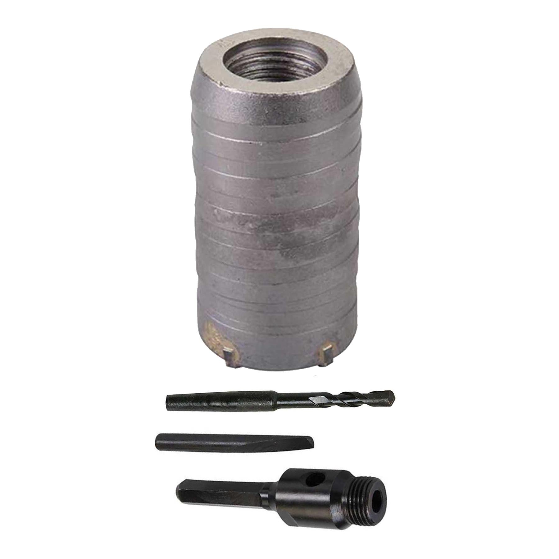 TCT Core Drill Bit 40mm Hole Saw Masonry Stone Brick Hex 100mm Extensions Pilot