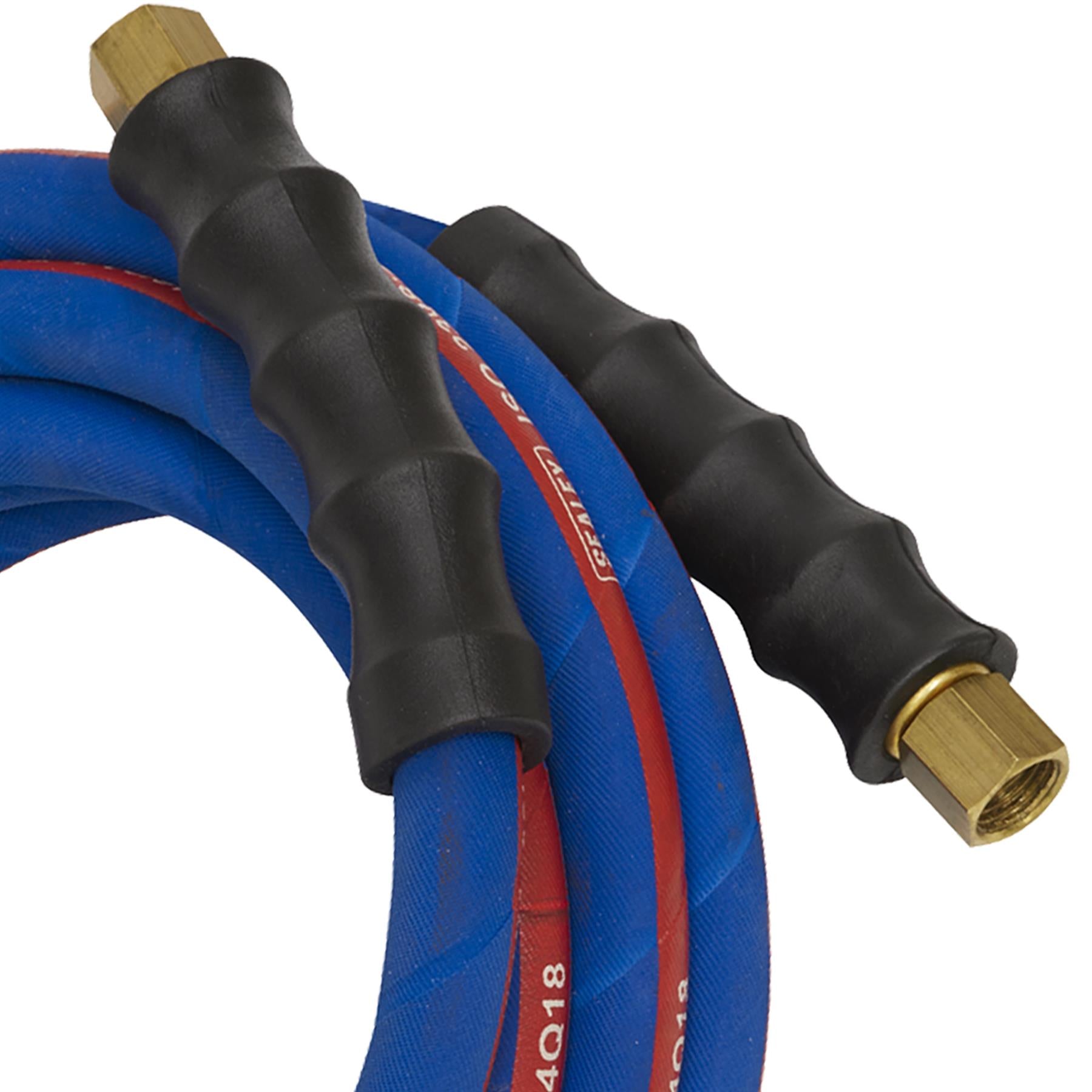 Sealey Air Hose 5m x 10mm with 1/4"BSP Unions Extra-Heavy-Duty