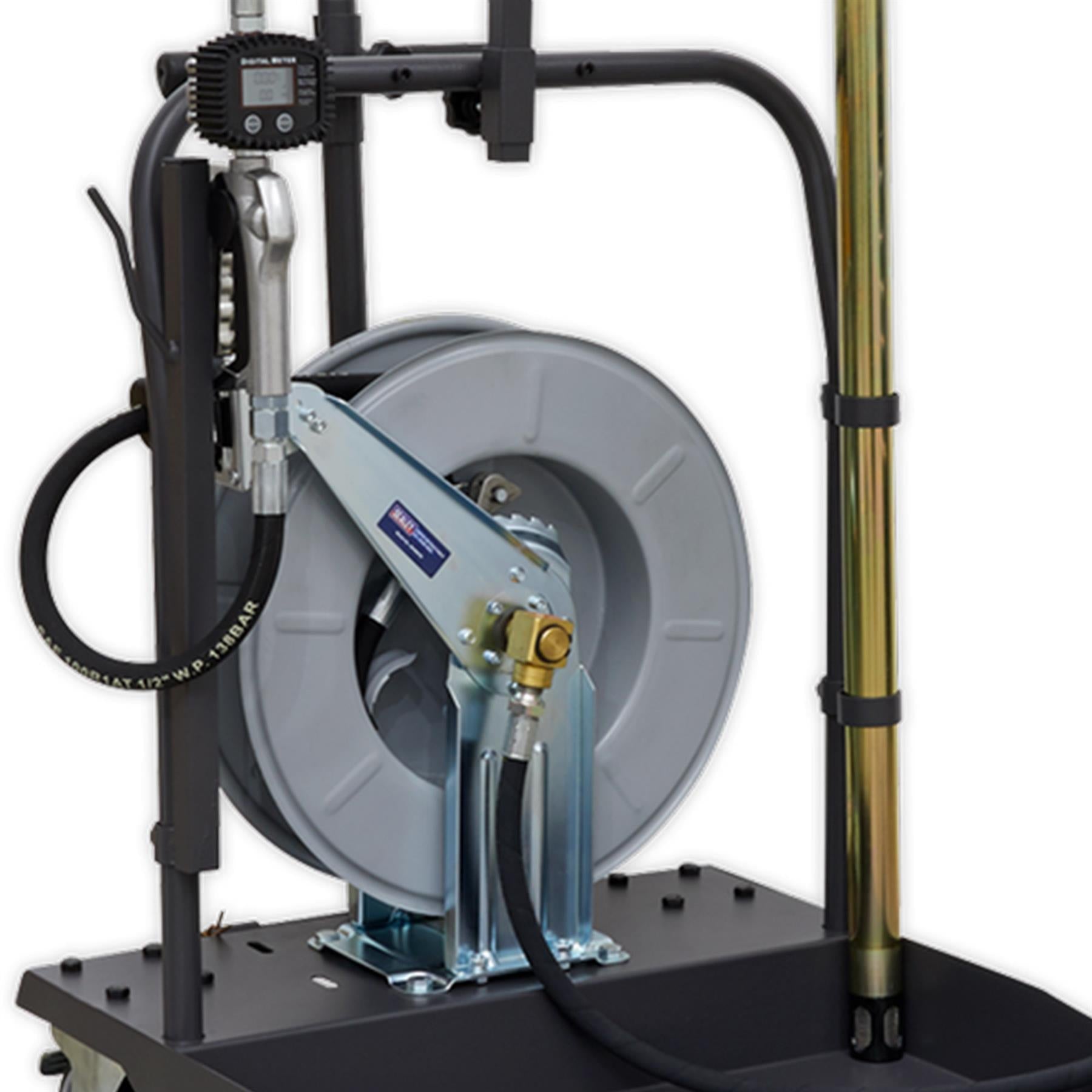 Sealey Oil Dispensing System Air Op with 10m Retractable Hose Reel
